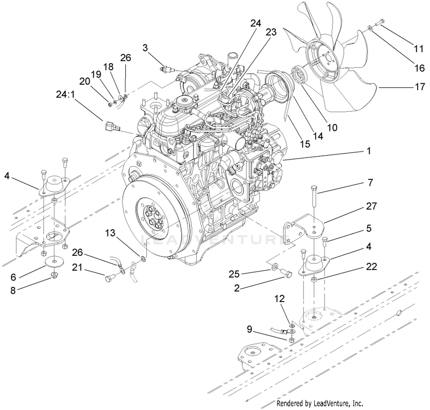 Engine Mounting and Electrical Assembly
