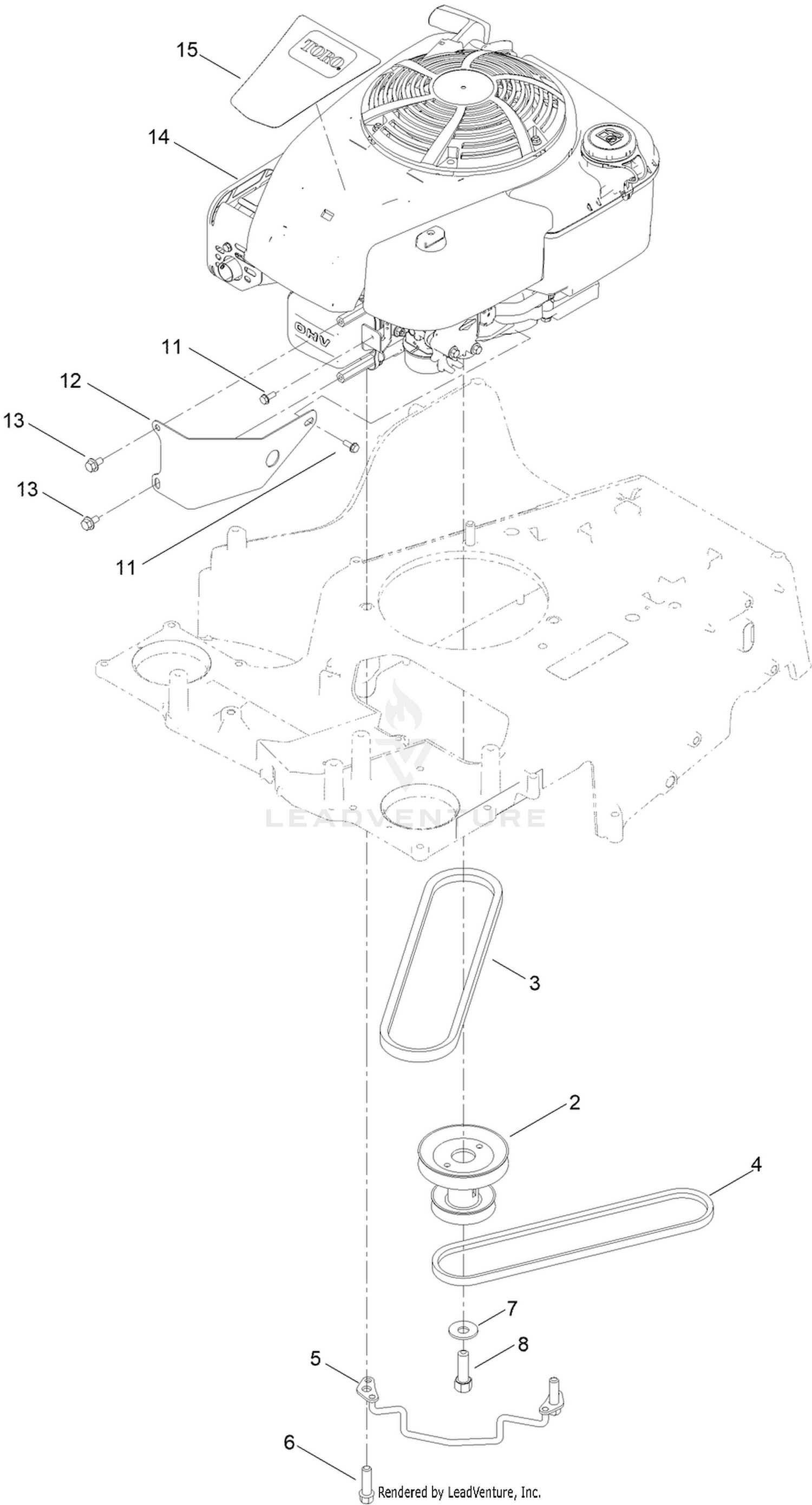 Engine and Belt Assembly
