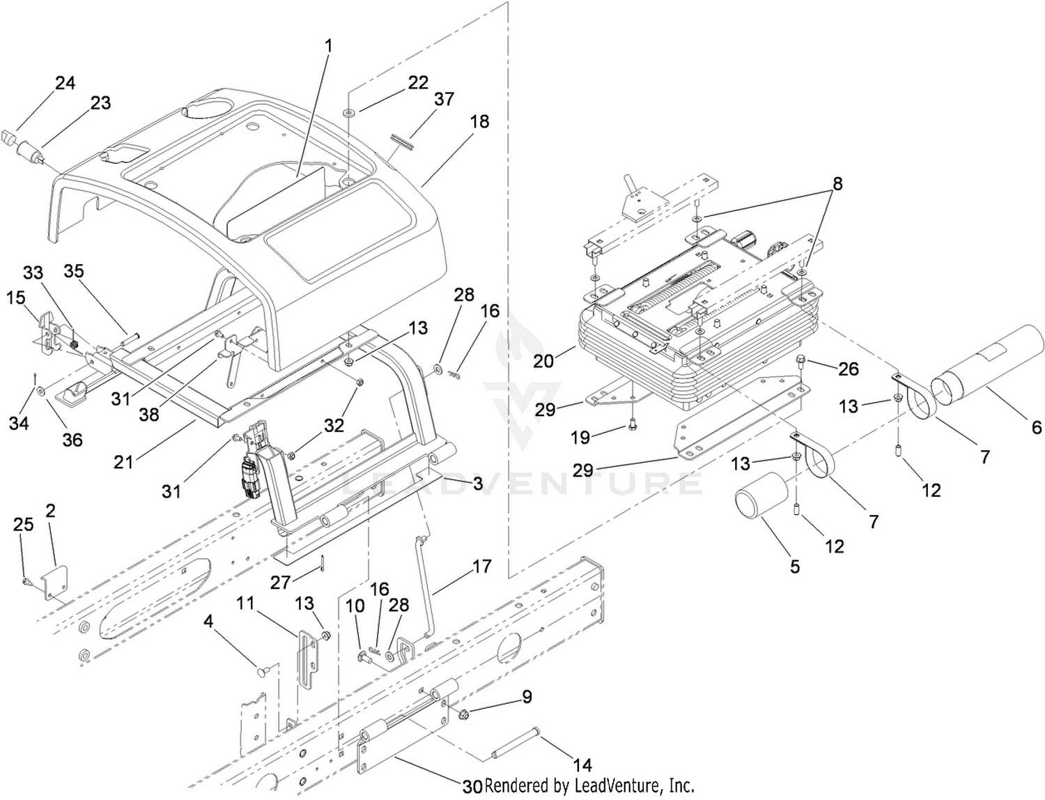 Seat Base and Suspension Assembly