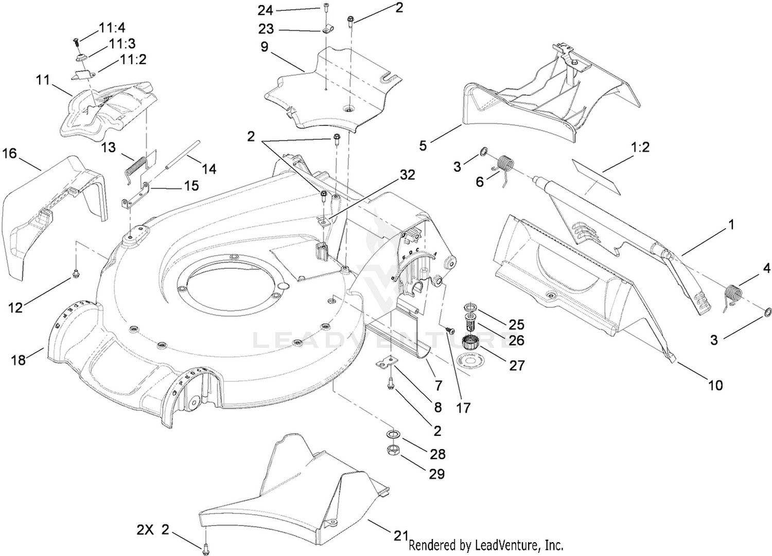 Deck Housing and Rear Door Assembly