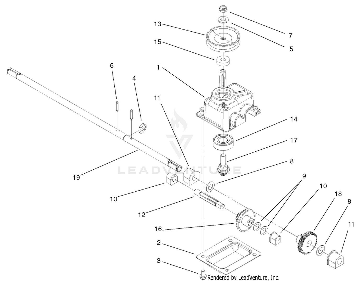 Gearcase Assembly No. 104-7618