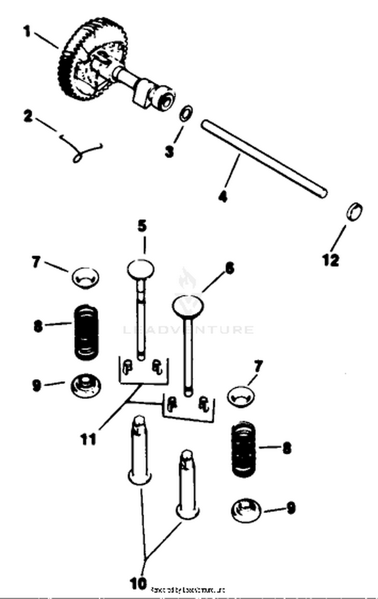 Camshaft  Valves-Engine Kohler Model No. M16 Spec. No. 711526