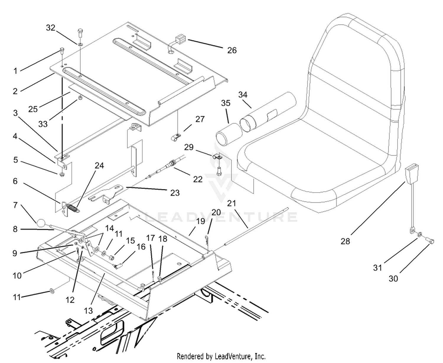 Throttle and Seat Frame Assembly