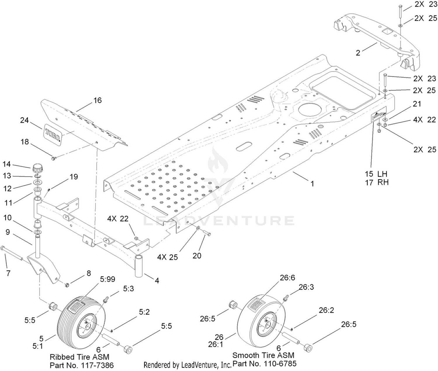 Frame and Caster Wheel Assembly