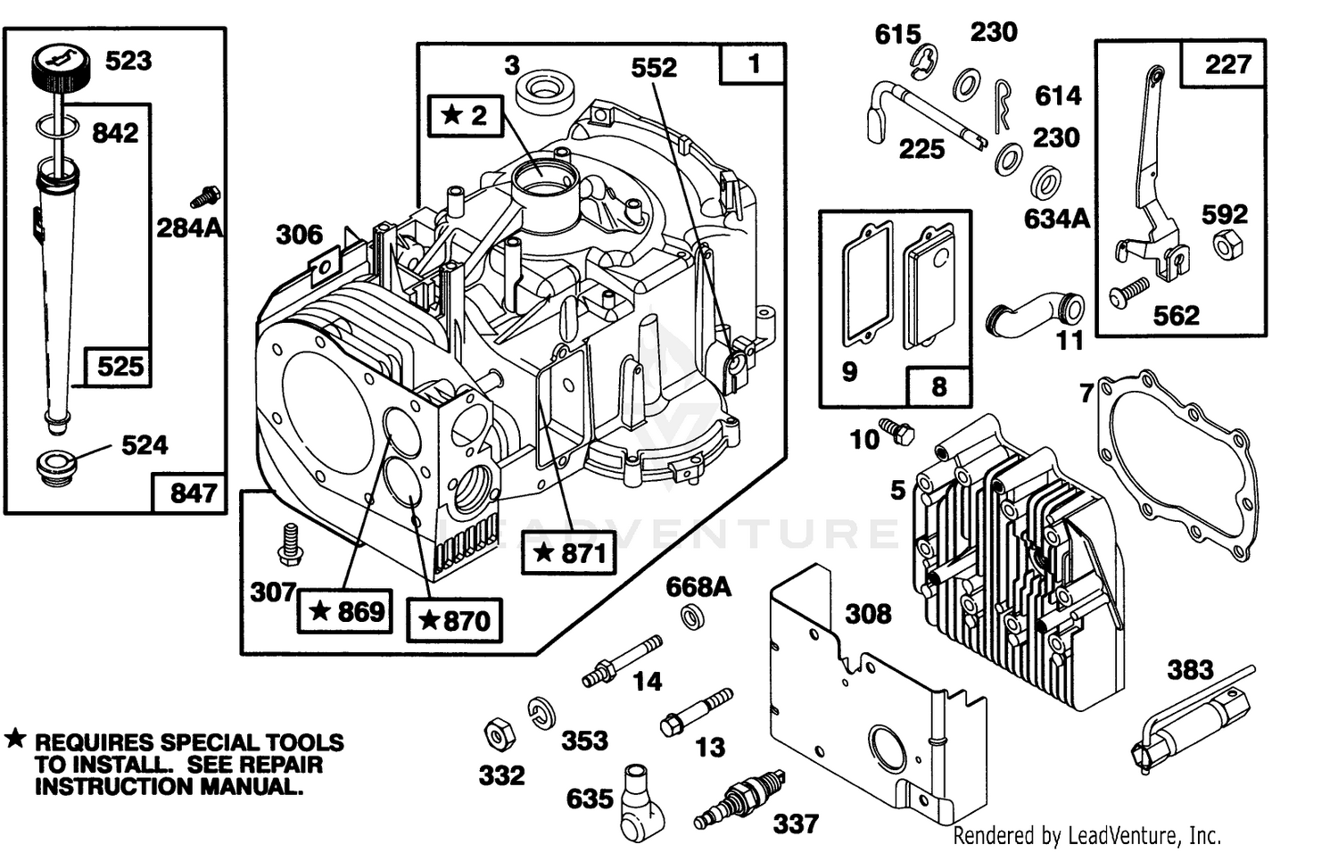 Engine Briggs  Stratton Model 283707-0160-01
