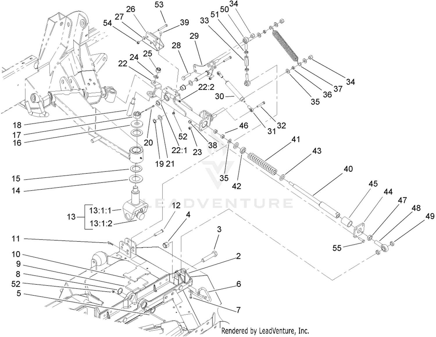 Side Deck Lift Arm and Damper Assembly