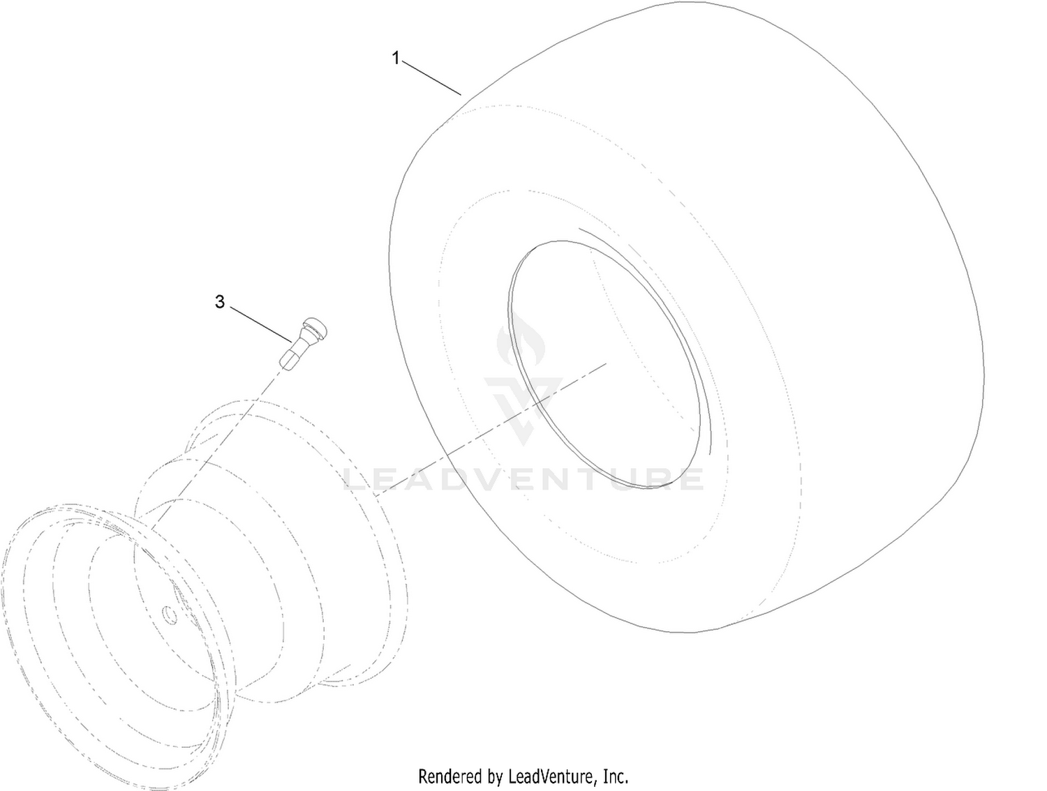 2 Ply Wheel and Tire Assembly No. 131-3672