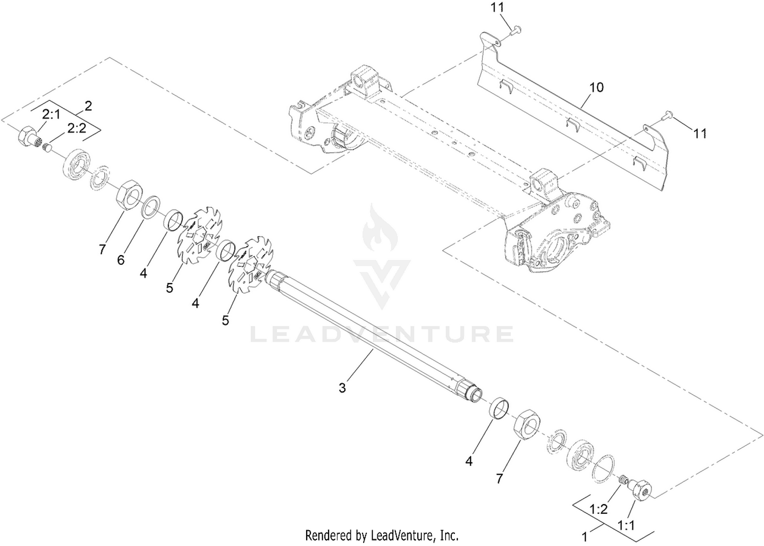 Dethatcher Reel and Drive Assembly