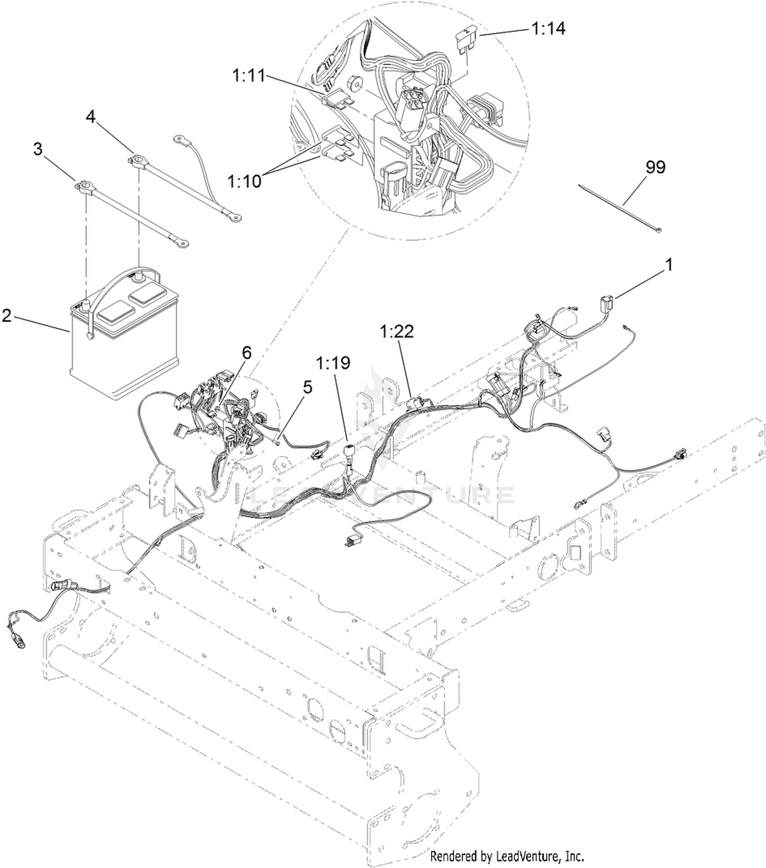 Wire Harness and Battery Assembly