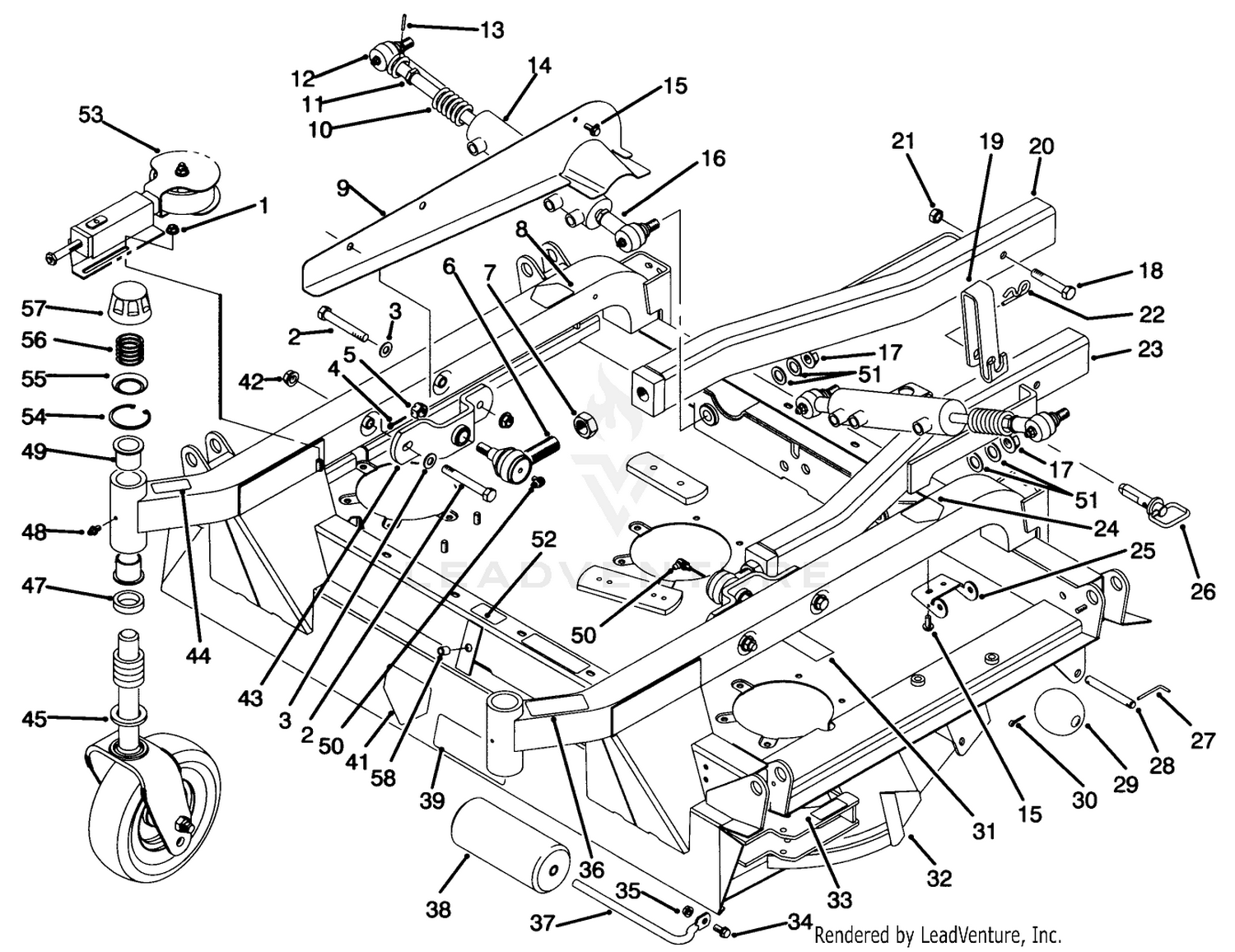 Center Deck and Carrier Frame Assembly