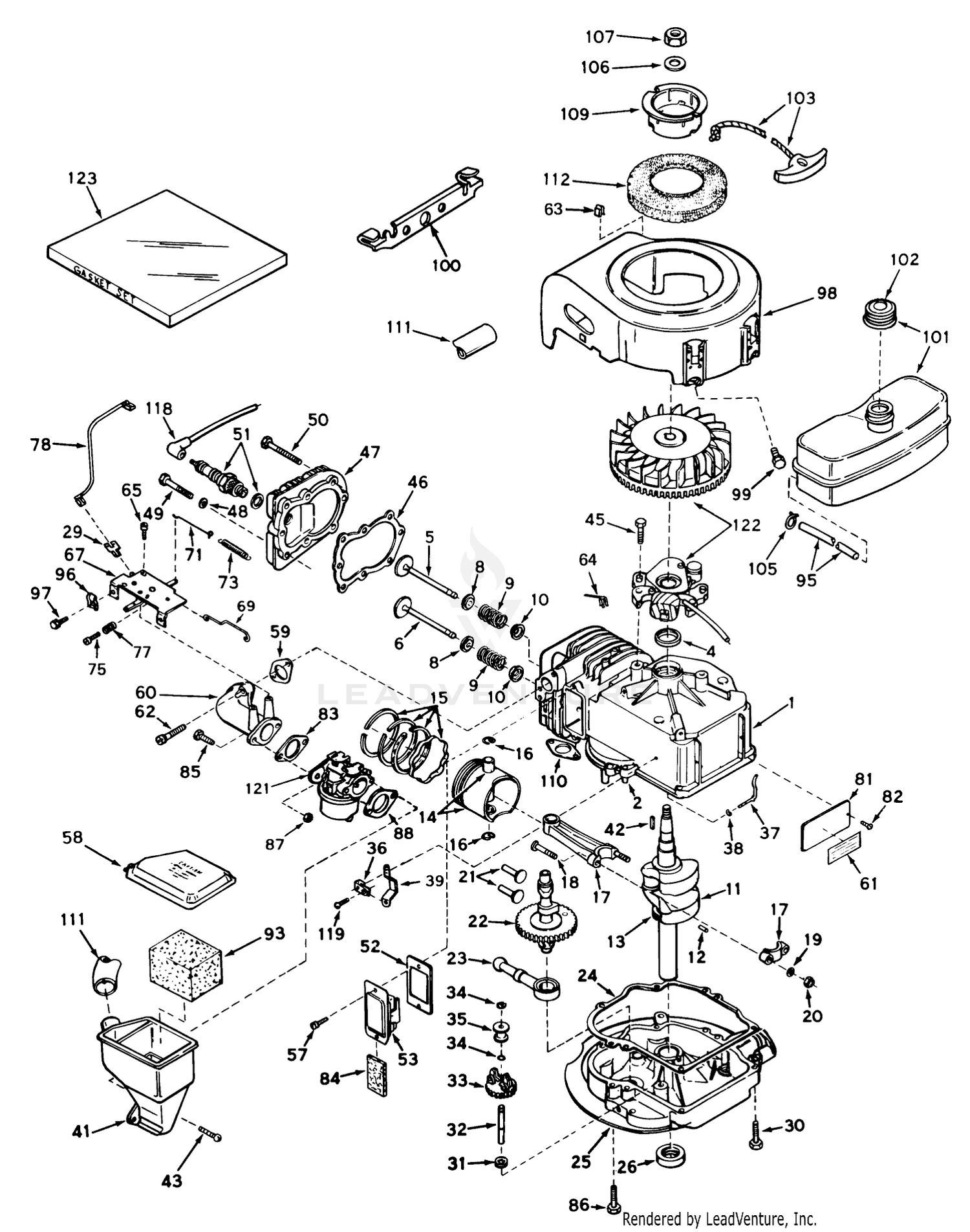 Engine Tecumseh Model Lav35-40707k