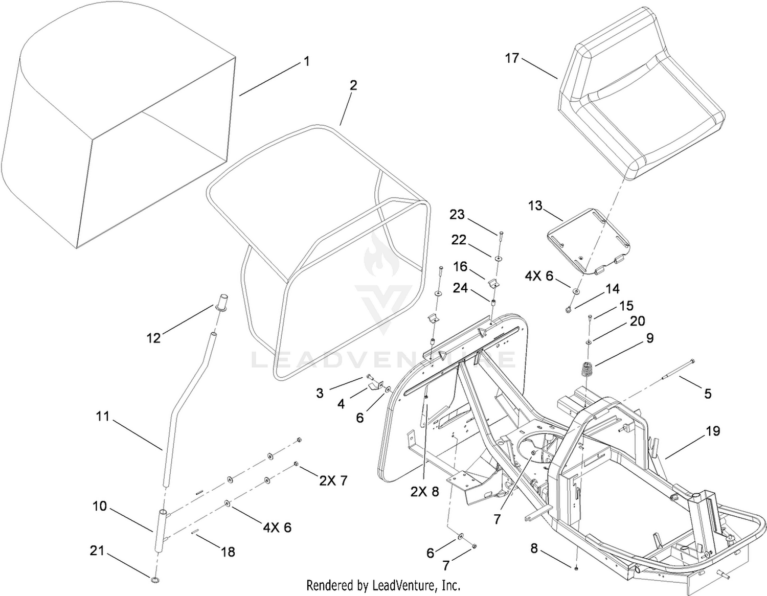 Seat and Rear Bag Assembly
