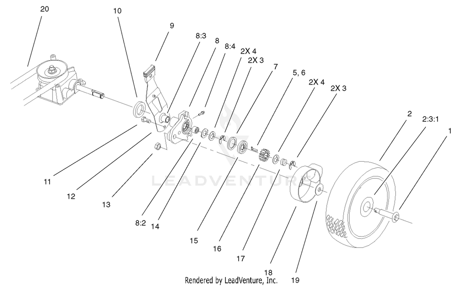 Gear Case and Wheel Assembly