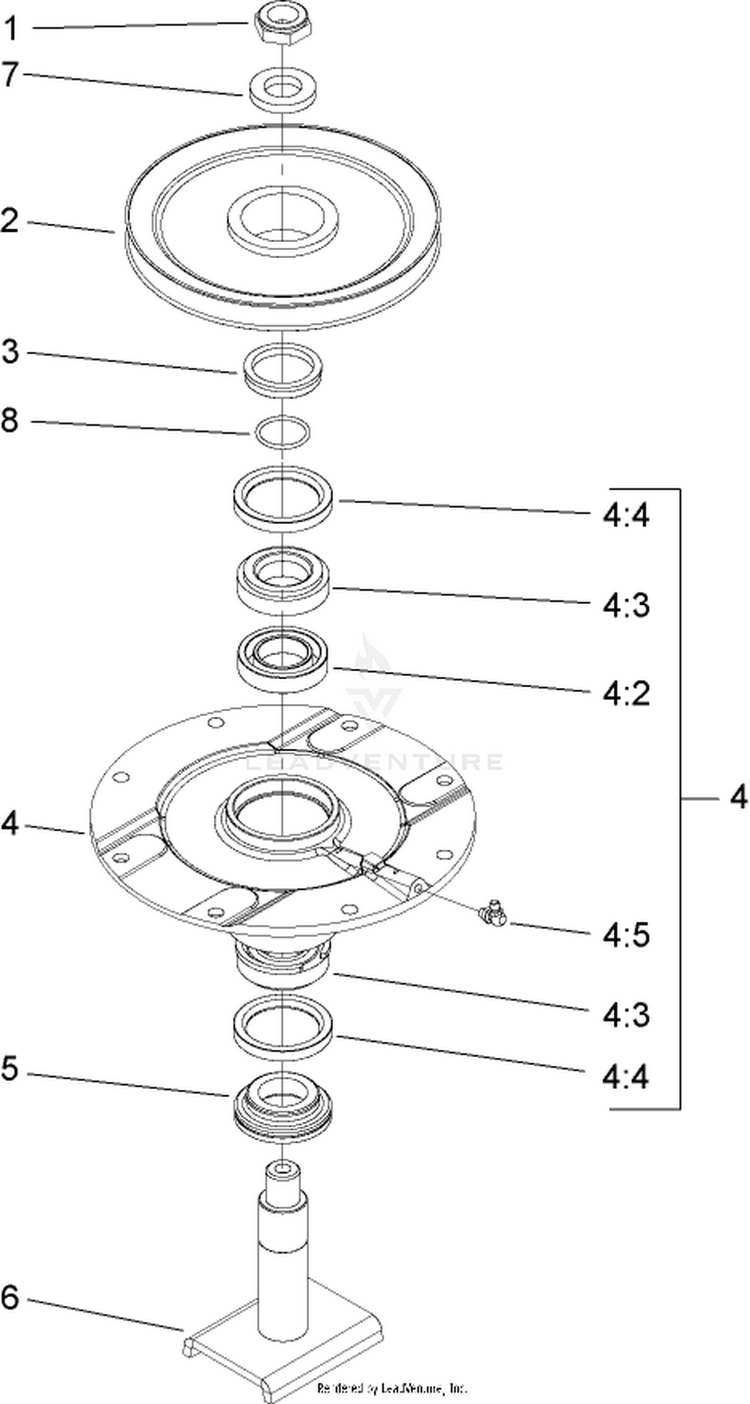 High Driven Spindle Assembly No. 104-3531