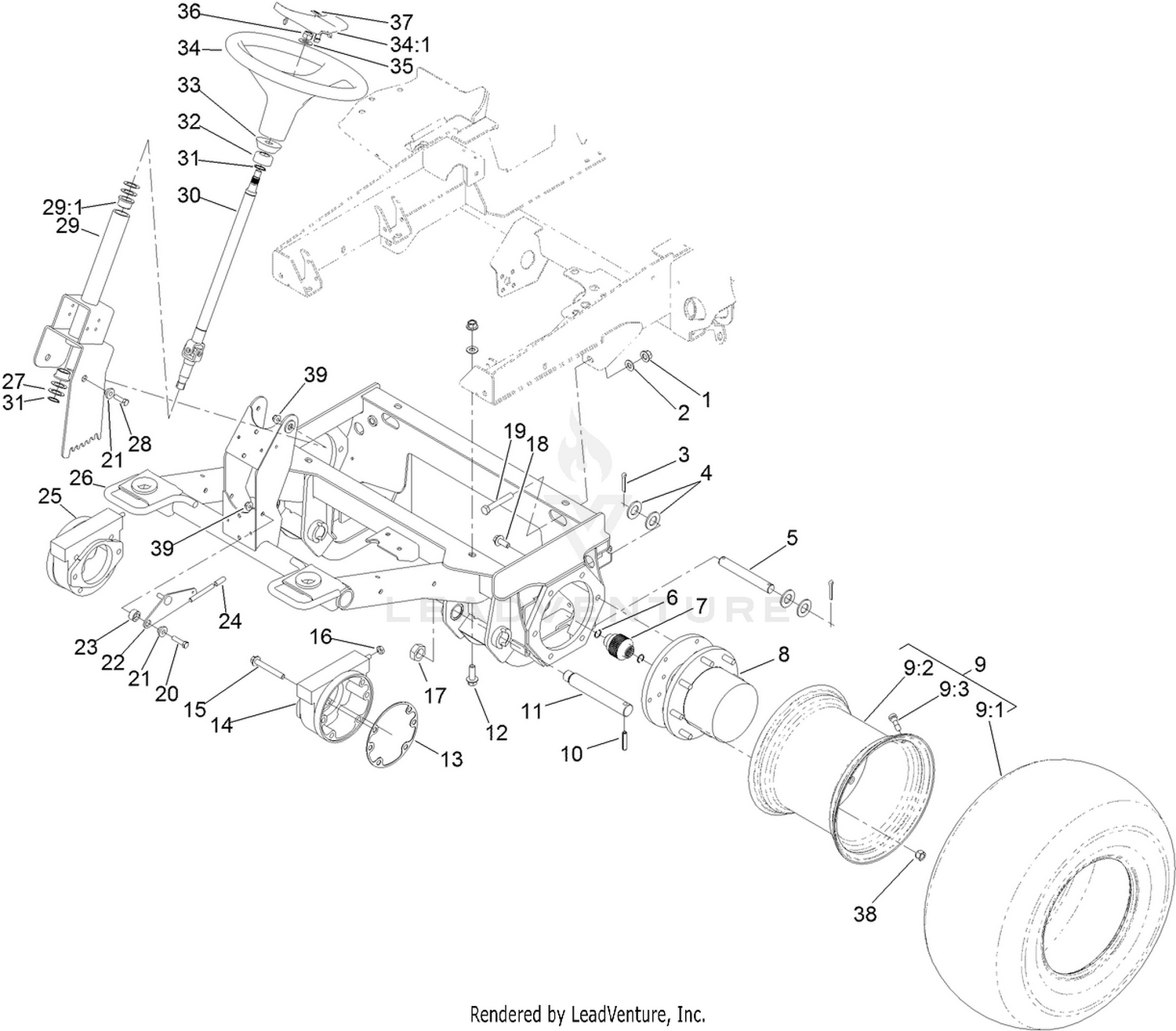 Front Frame and Steering Assembly