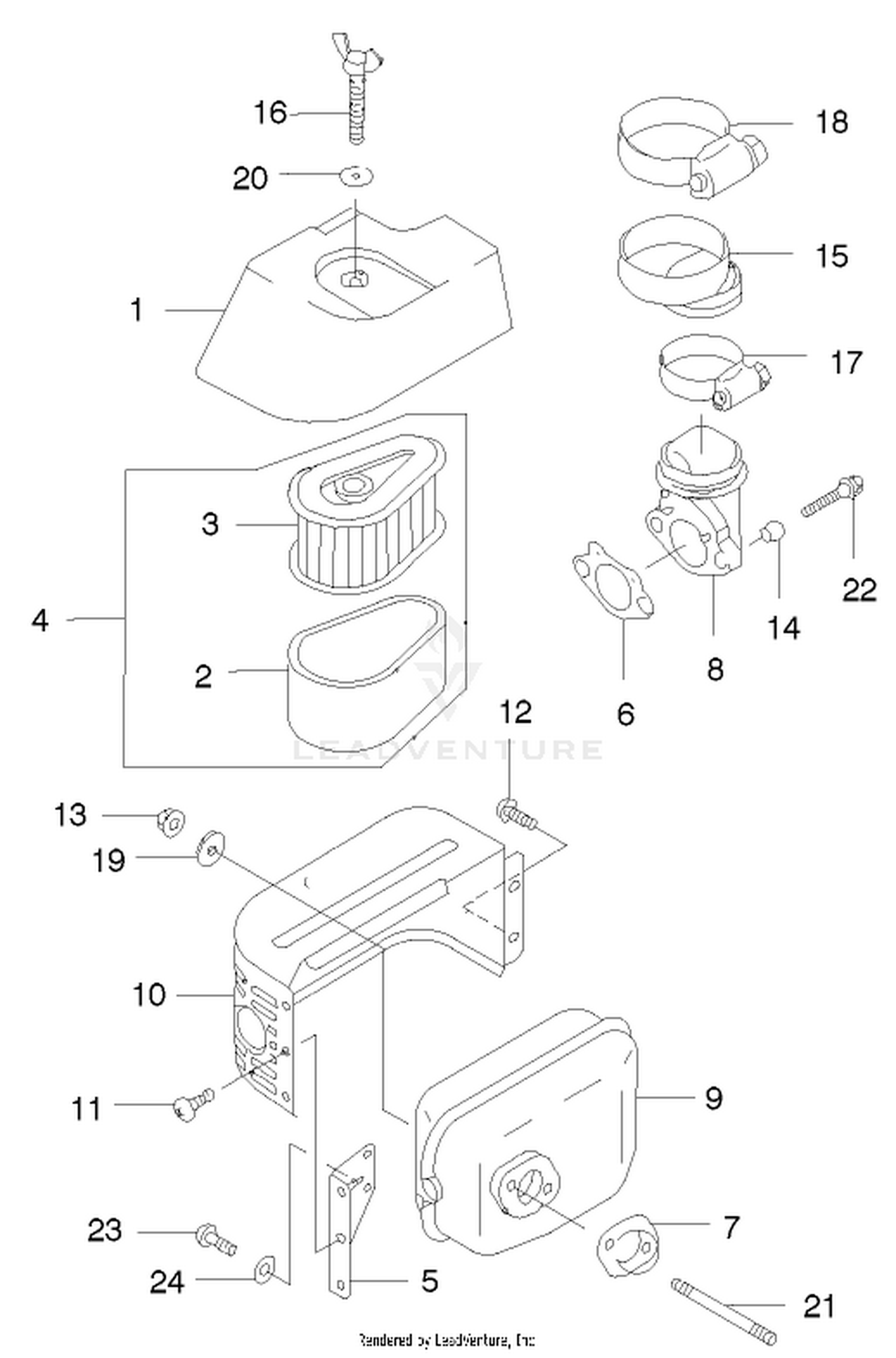 Air Filter And Muffler Assembly