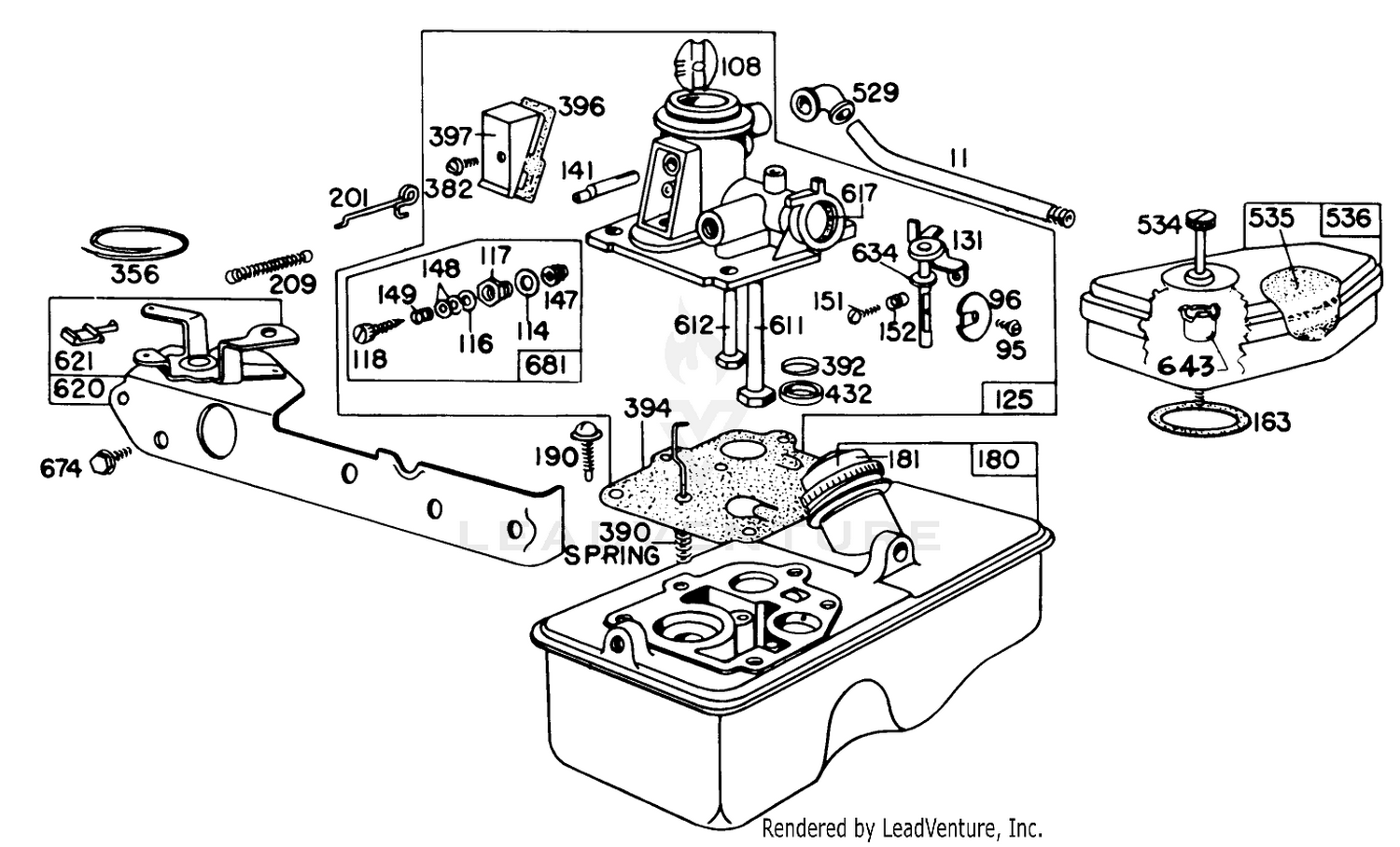Carburetor Assembly-Engine Briggs  Stratton Model No. 92908-1844-01