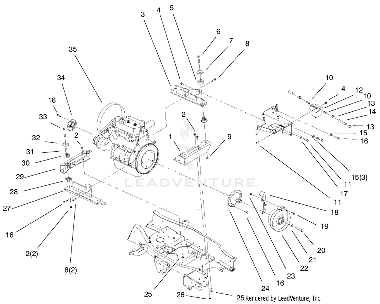 Liquid Cooled Diesel Engine Assembly