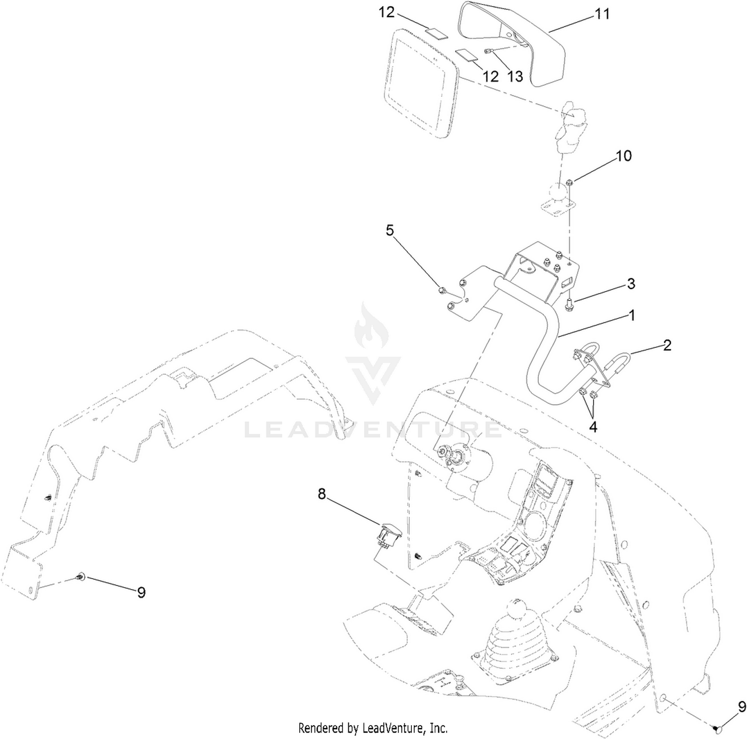 Monitor Mount and Display Cover Assembly