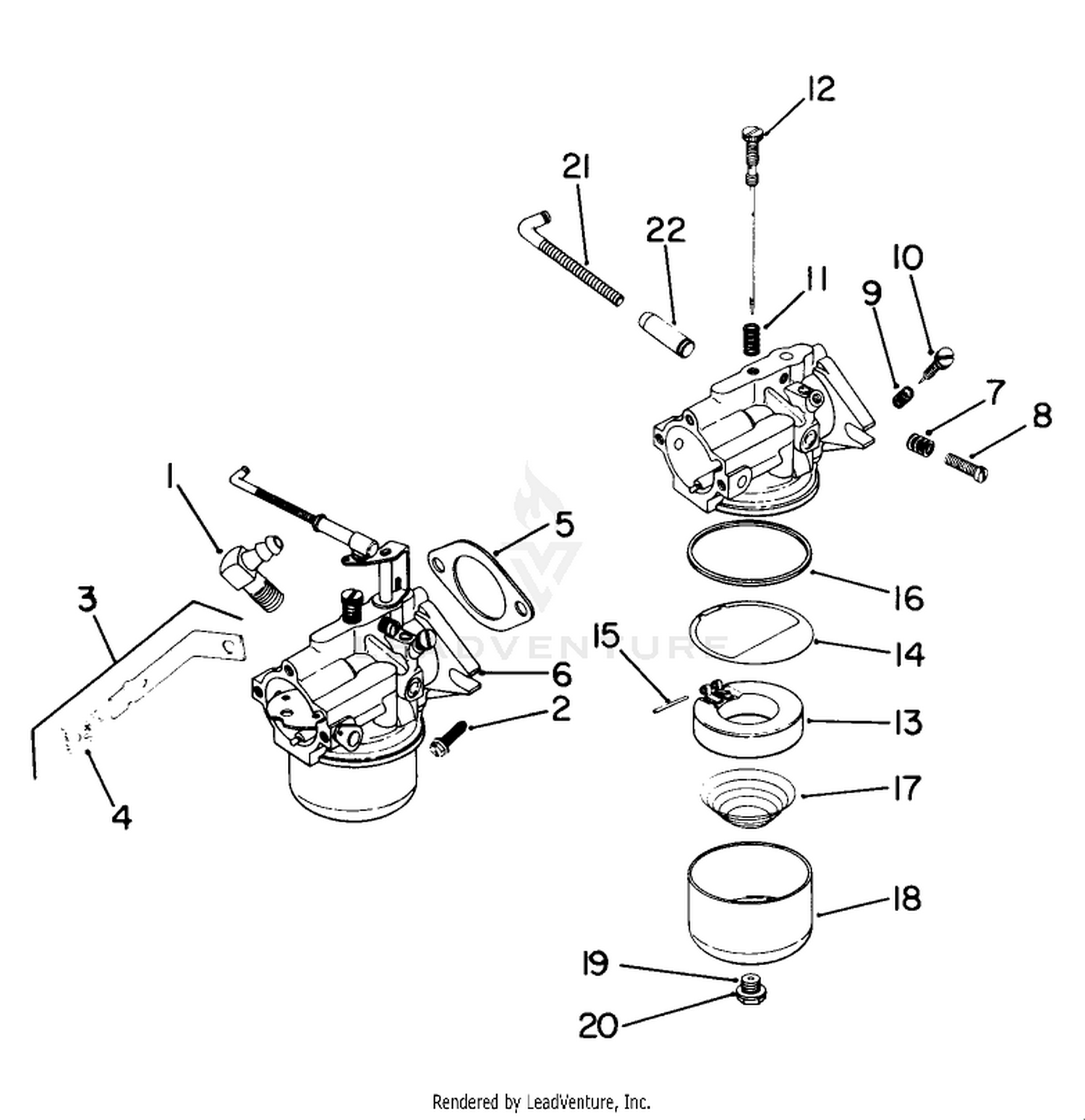 Carburetor-Engine Kohler Model No. K321s Spec. No. 60434