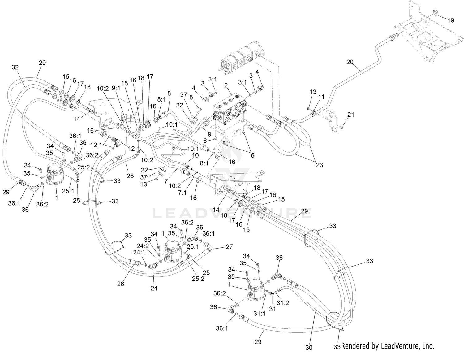 Front Deck Hydraulic Assembly