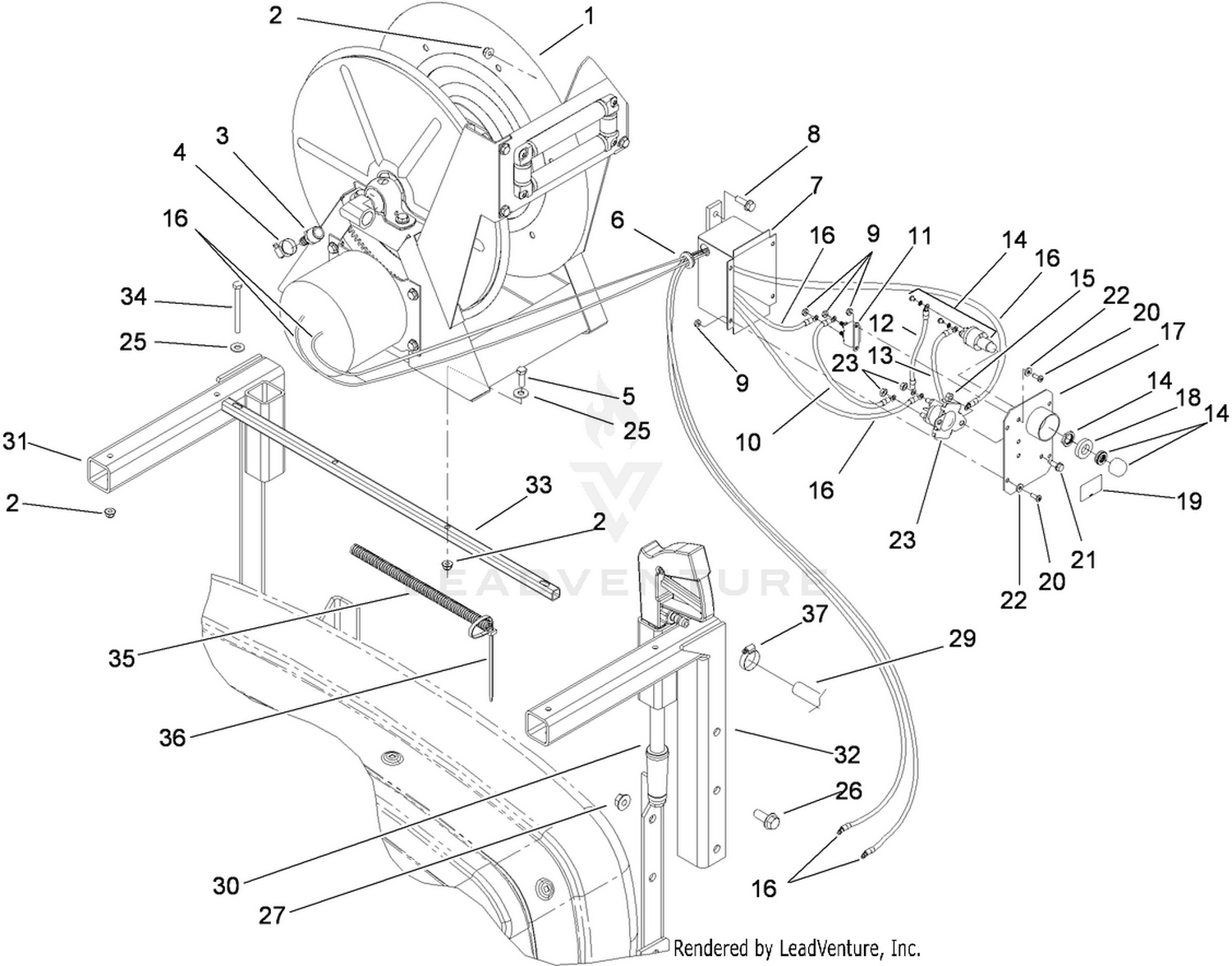 Hose Reel and Electrical Assembly