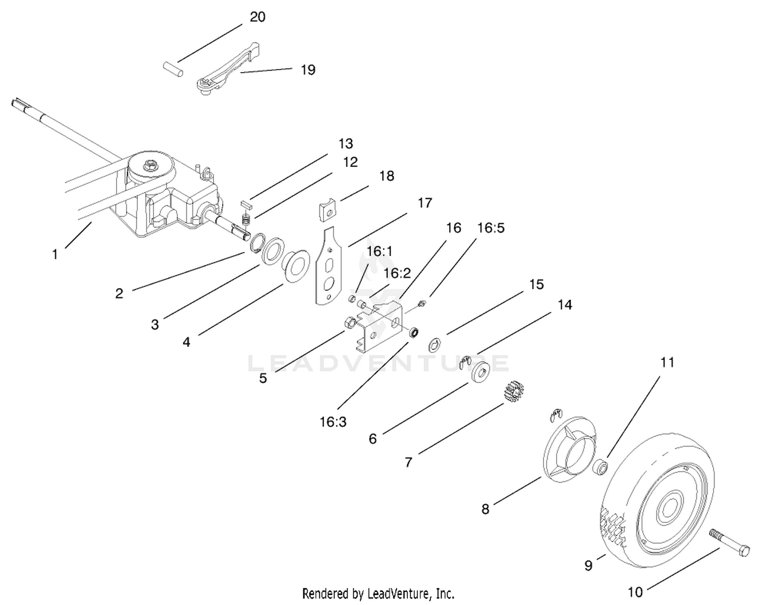 Rear Wheel  Gear Case Assembly