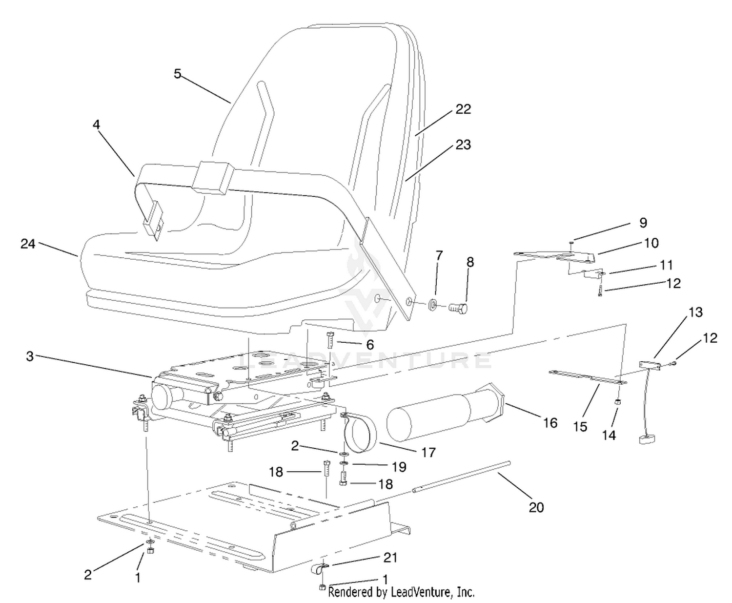 Seat Frame  Throttle Assembly