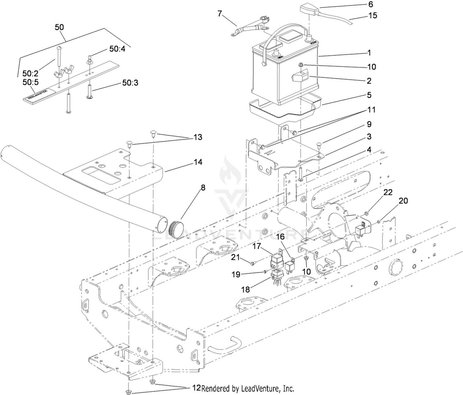Battery and Bumper Assembly