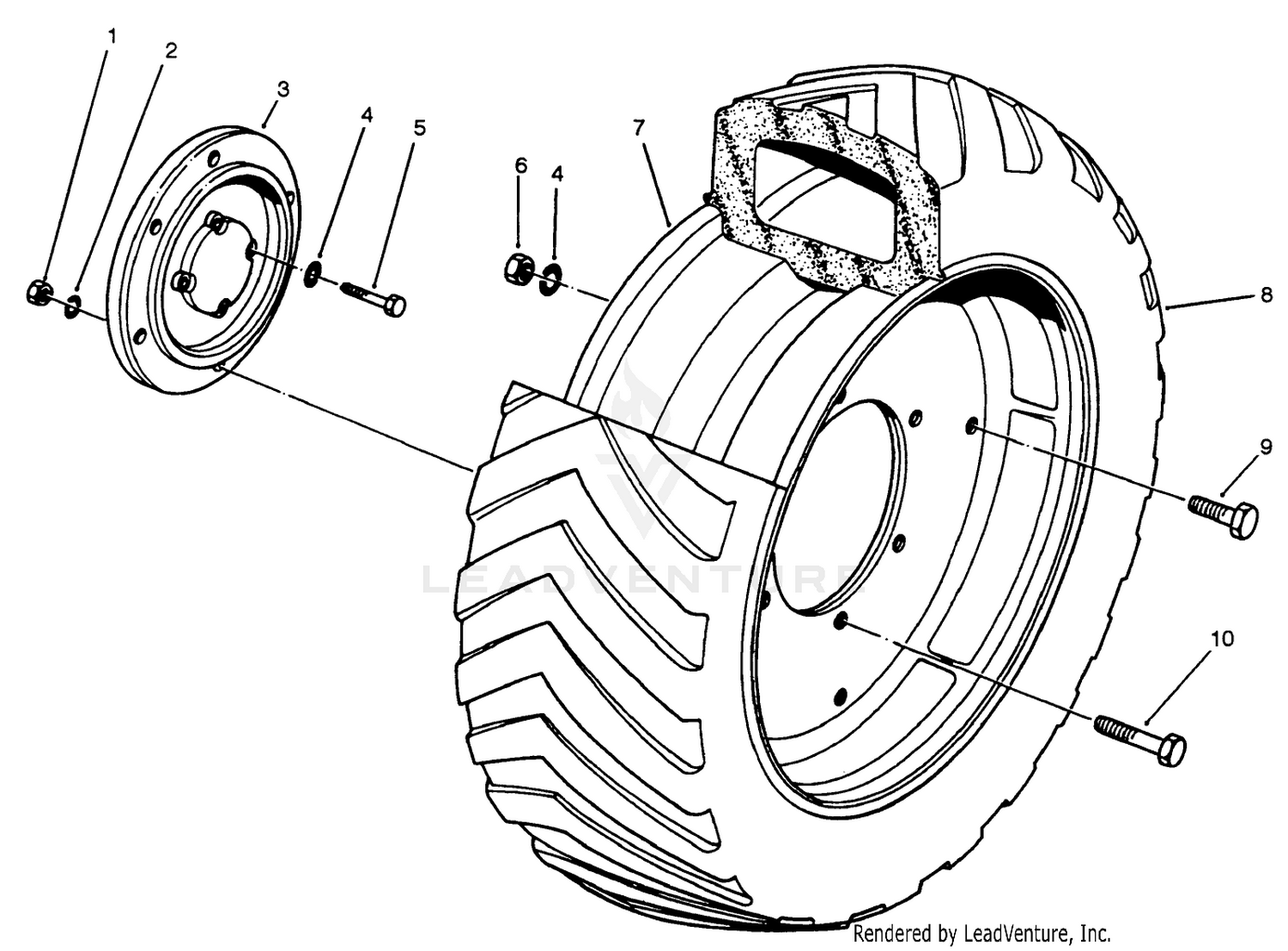 18" Semi-Pneumatic Wheel Kit (for Reelmaster 5 Blade Gang Mower) Wheel Assembly