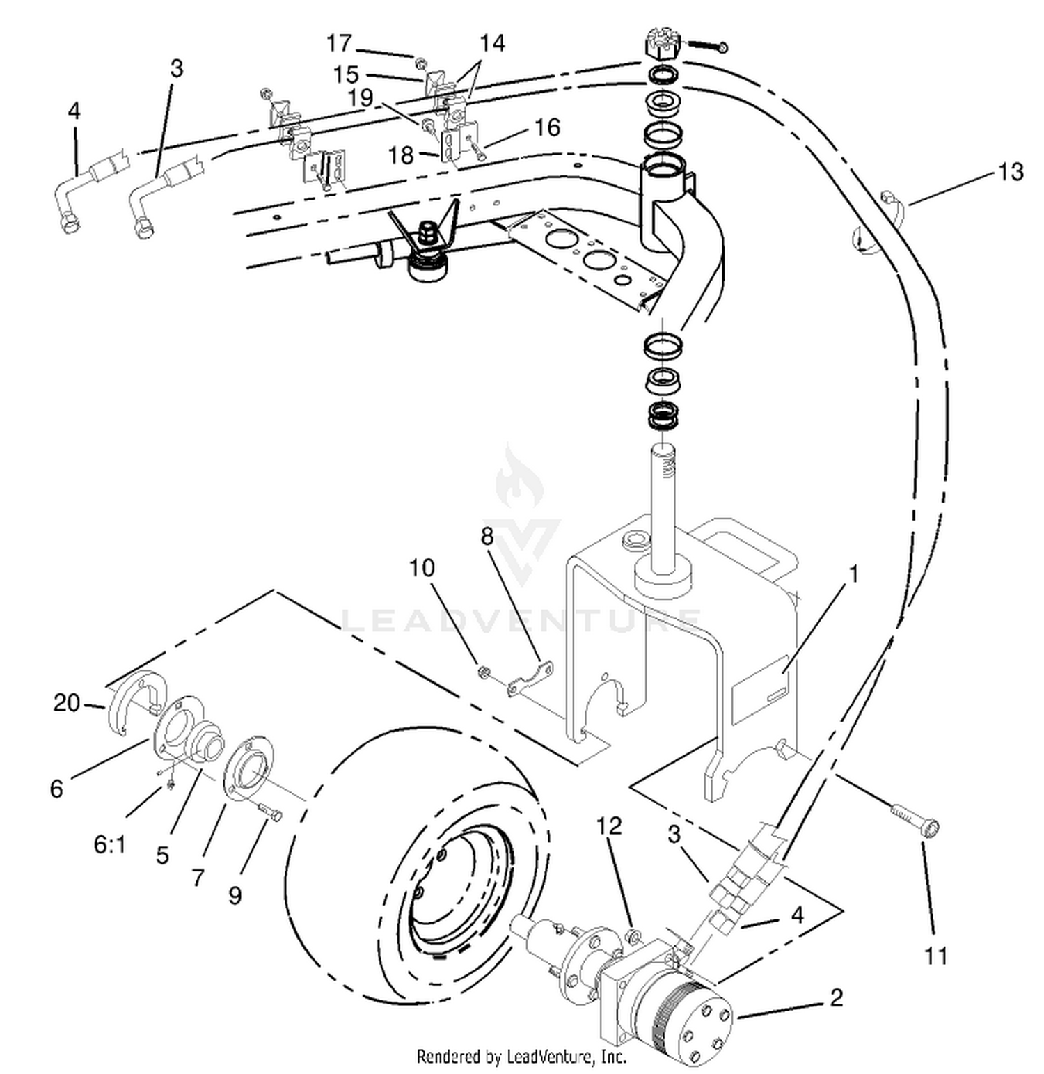 Rear Wheel and Drive Motor Assembly