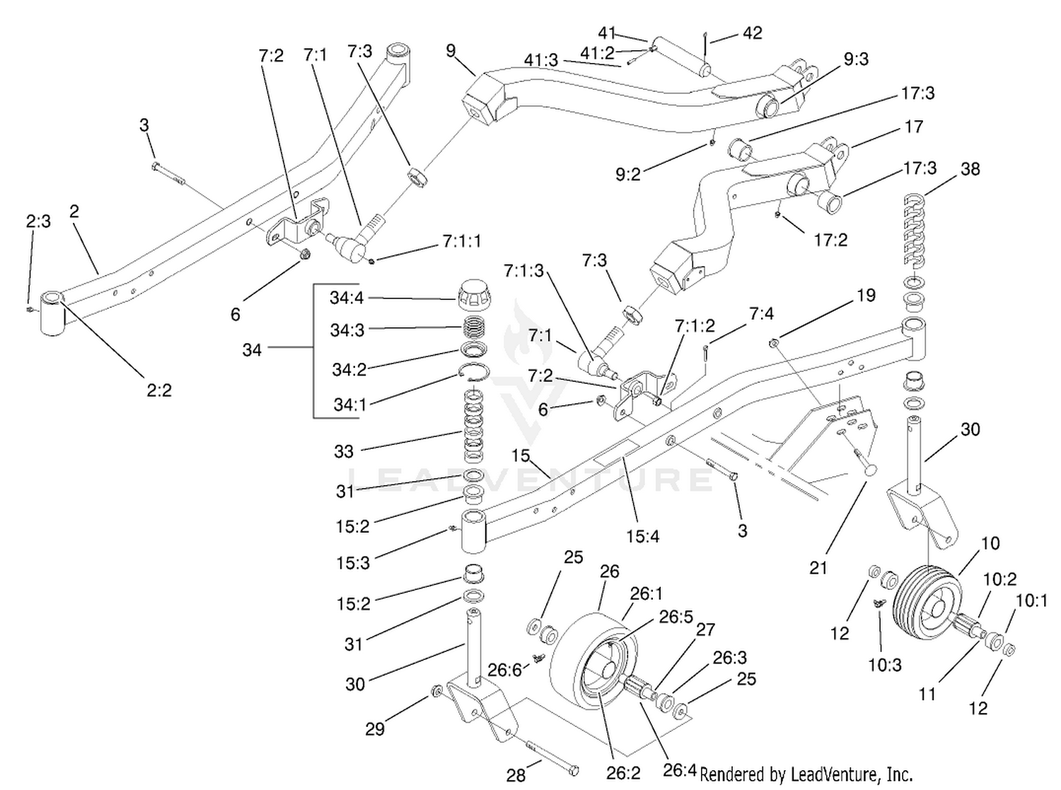 Lift Arm and Castor Arm Assembly