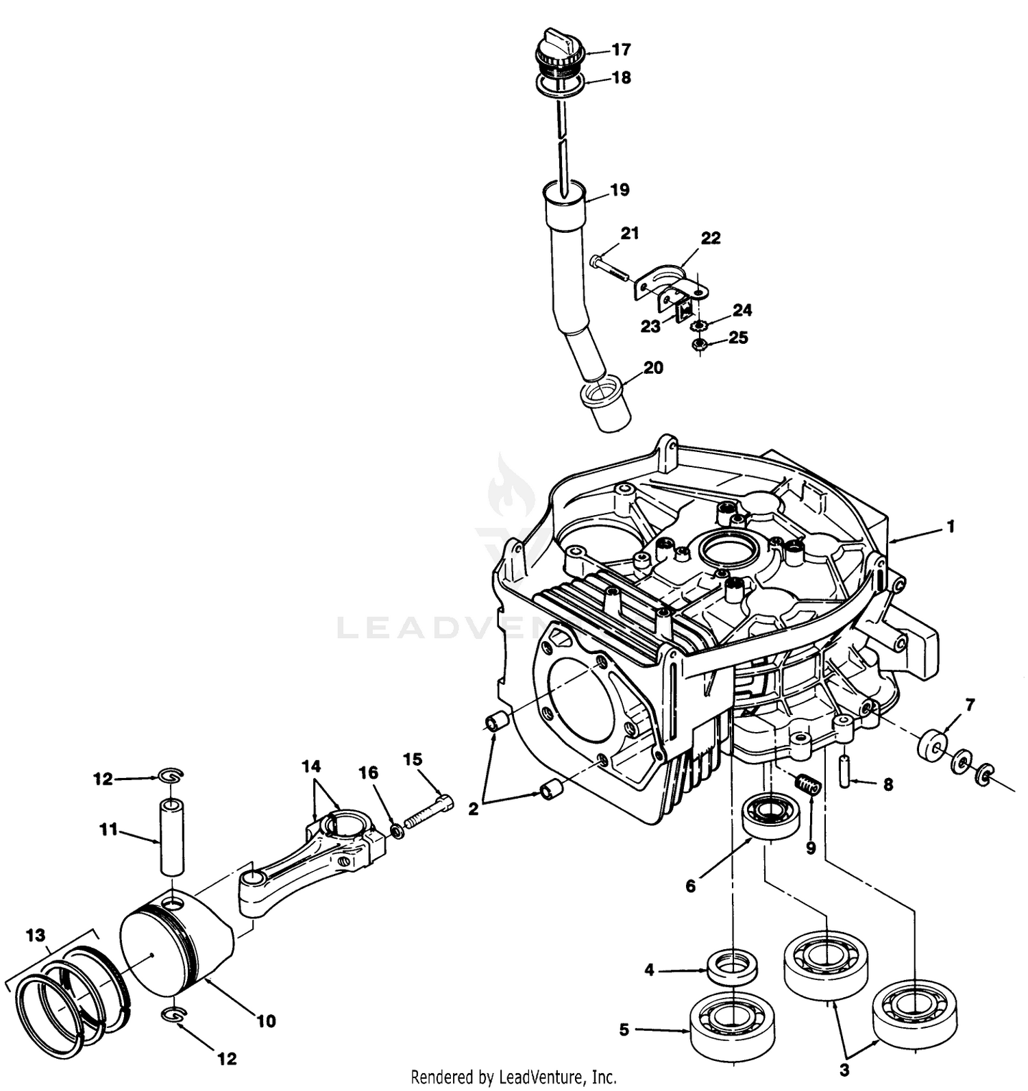 12.5hp Engine Cylinder Block Assembly