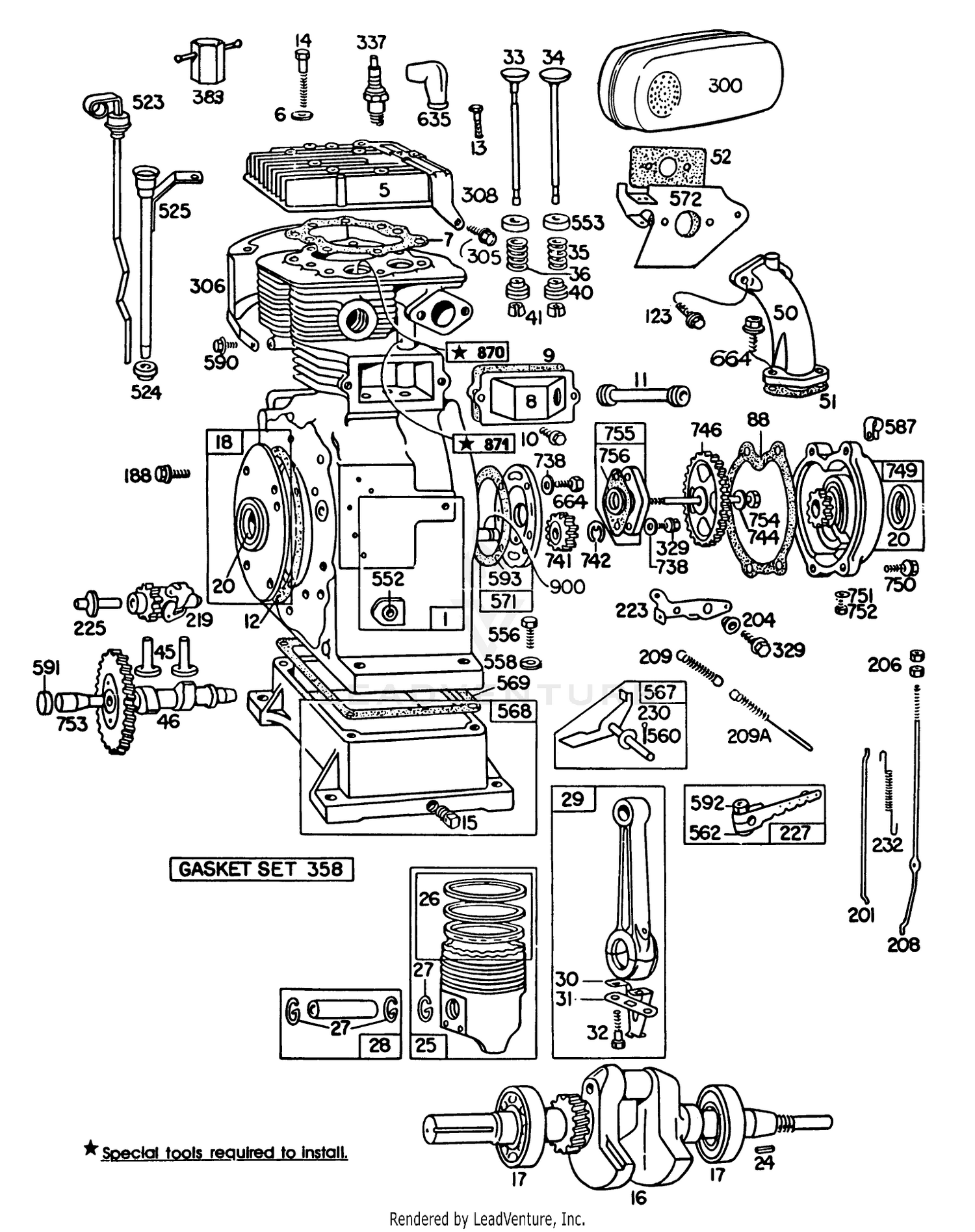 Engine Briggs  Stratton Model No. 326437-0630-01 2