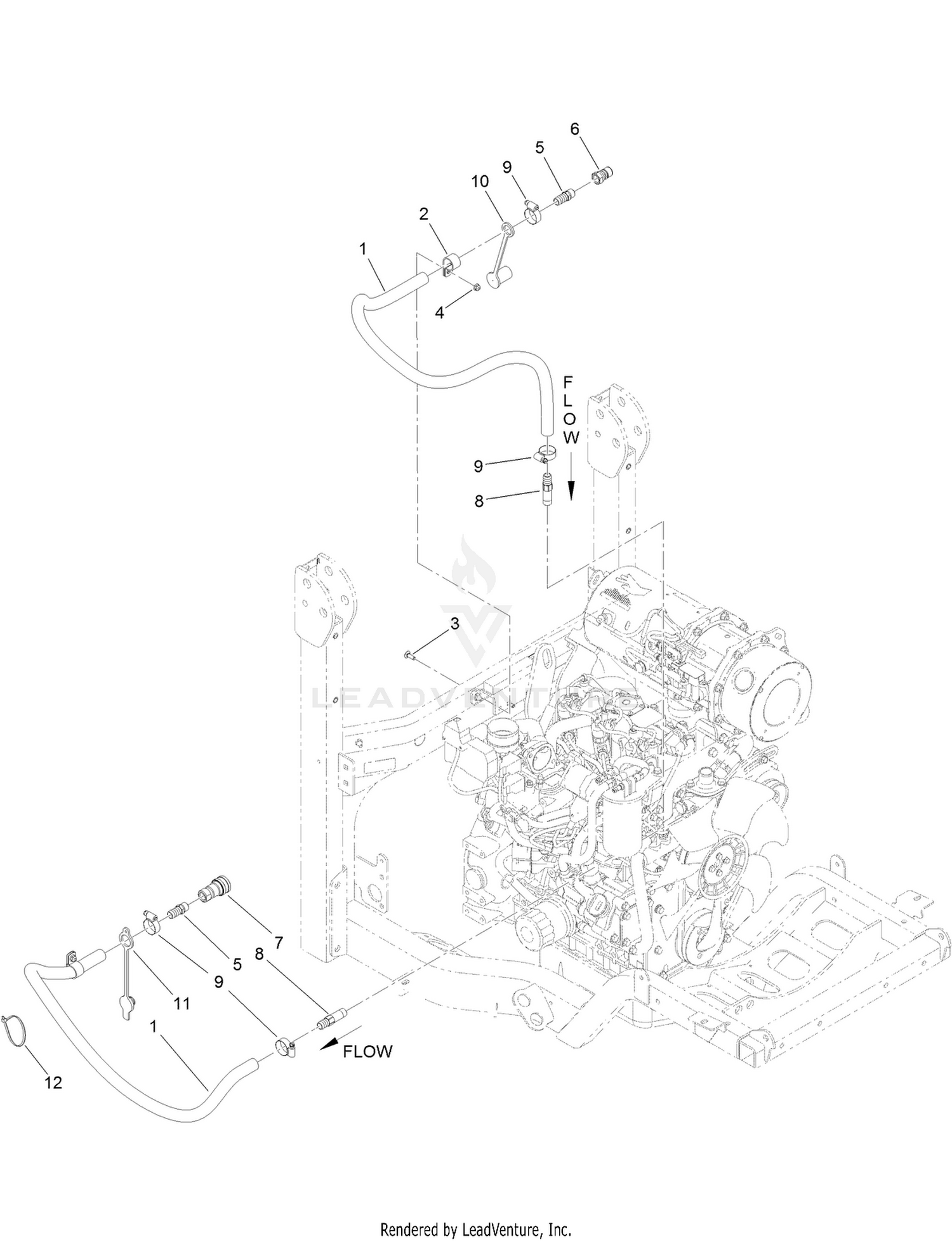 Heater Hose 37HP Assembly