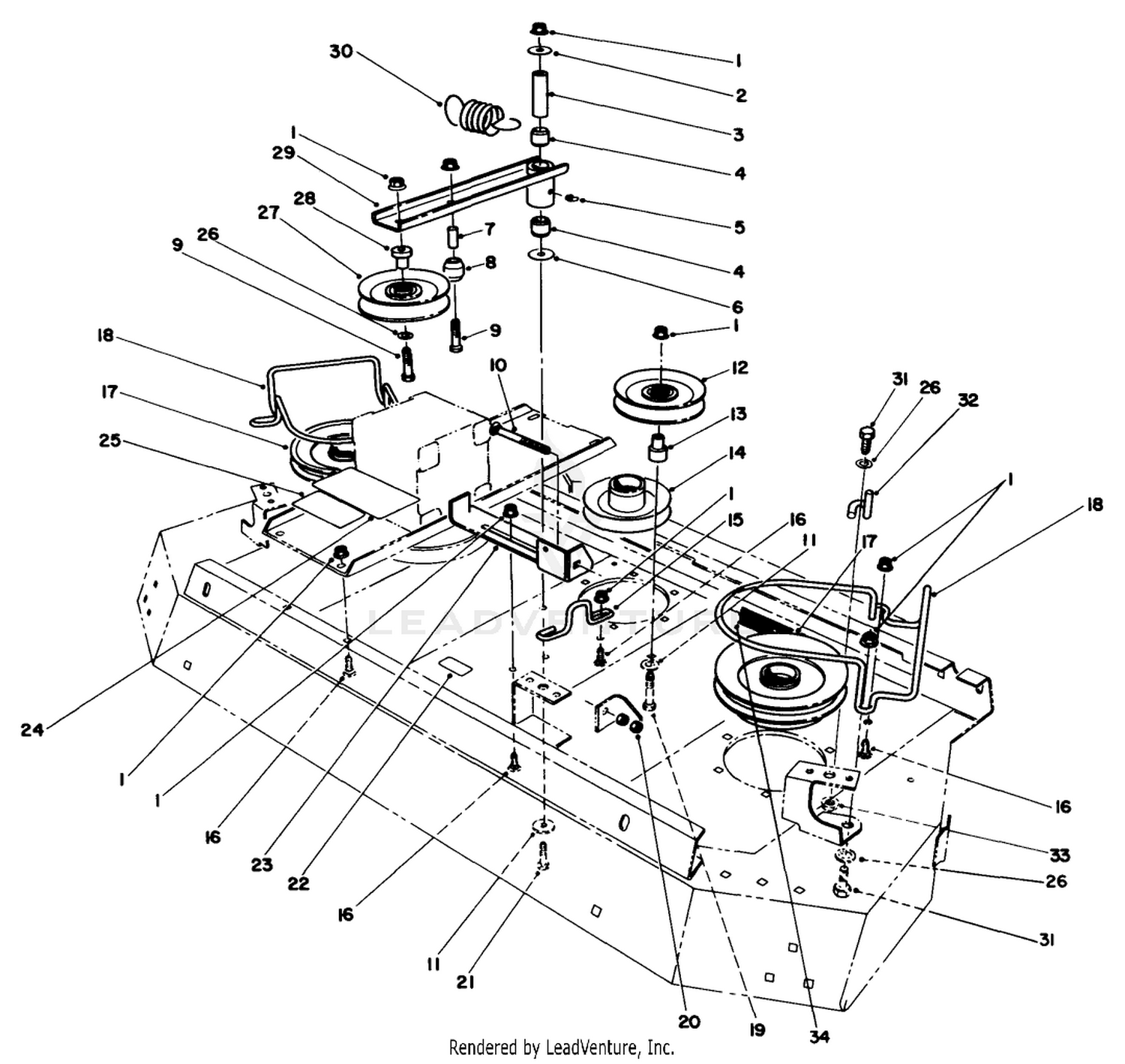 Center Deck Spindle Drive Assembly