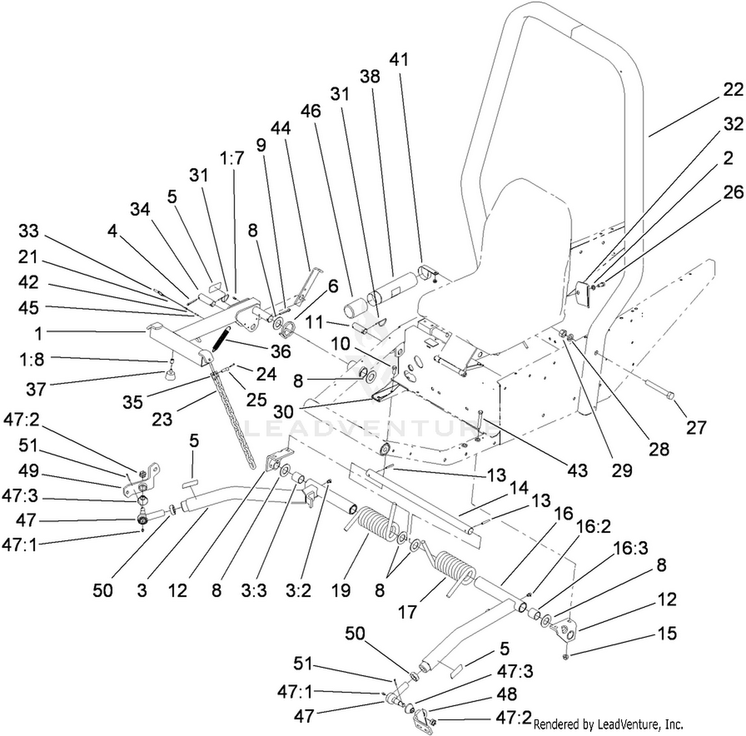 Push Arm and Roll-Over Protection System Assembly