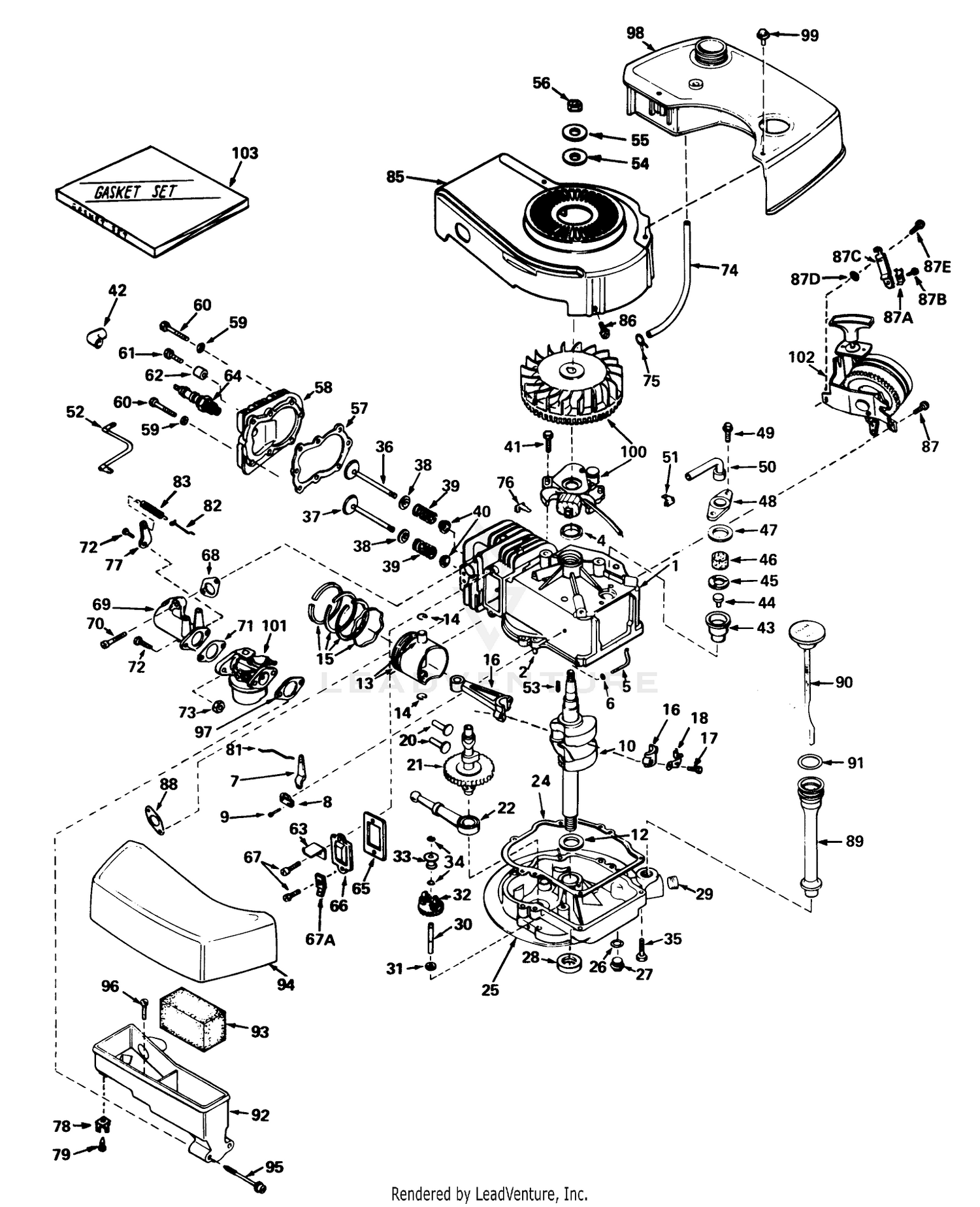Engine Tecumseh Model No. Tnt 120-12003