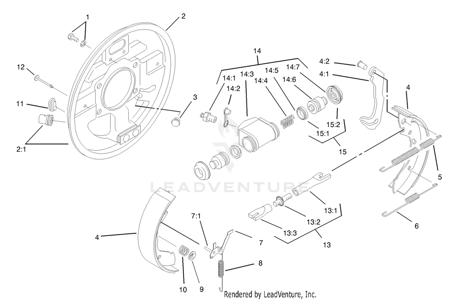 RH Rear Brake Assembly No. 93-7125
