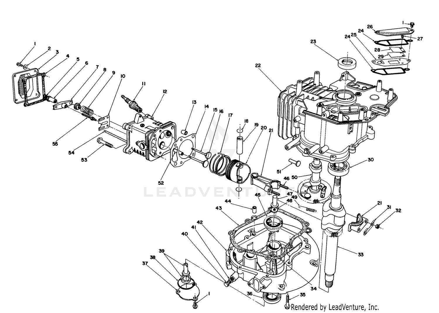 Crankcase Assembly (continued)(engine Model No. Vmj8)