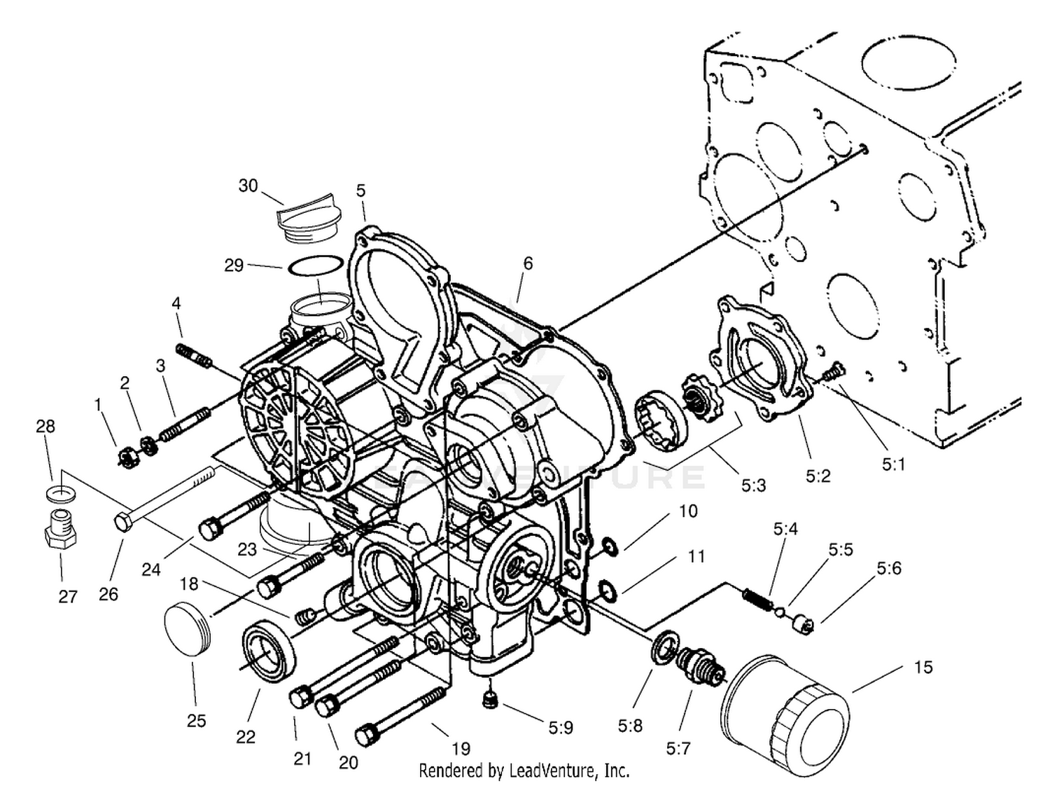 Gear Case and Oil Filter Assembly