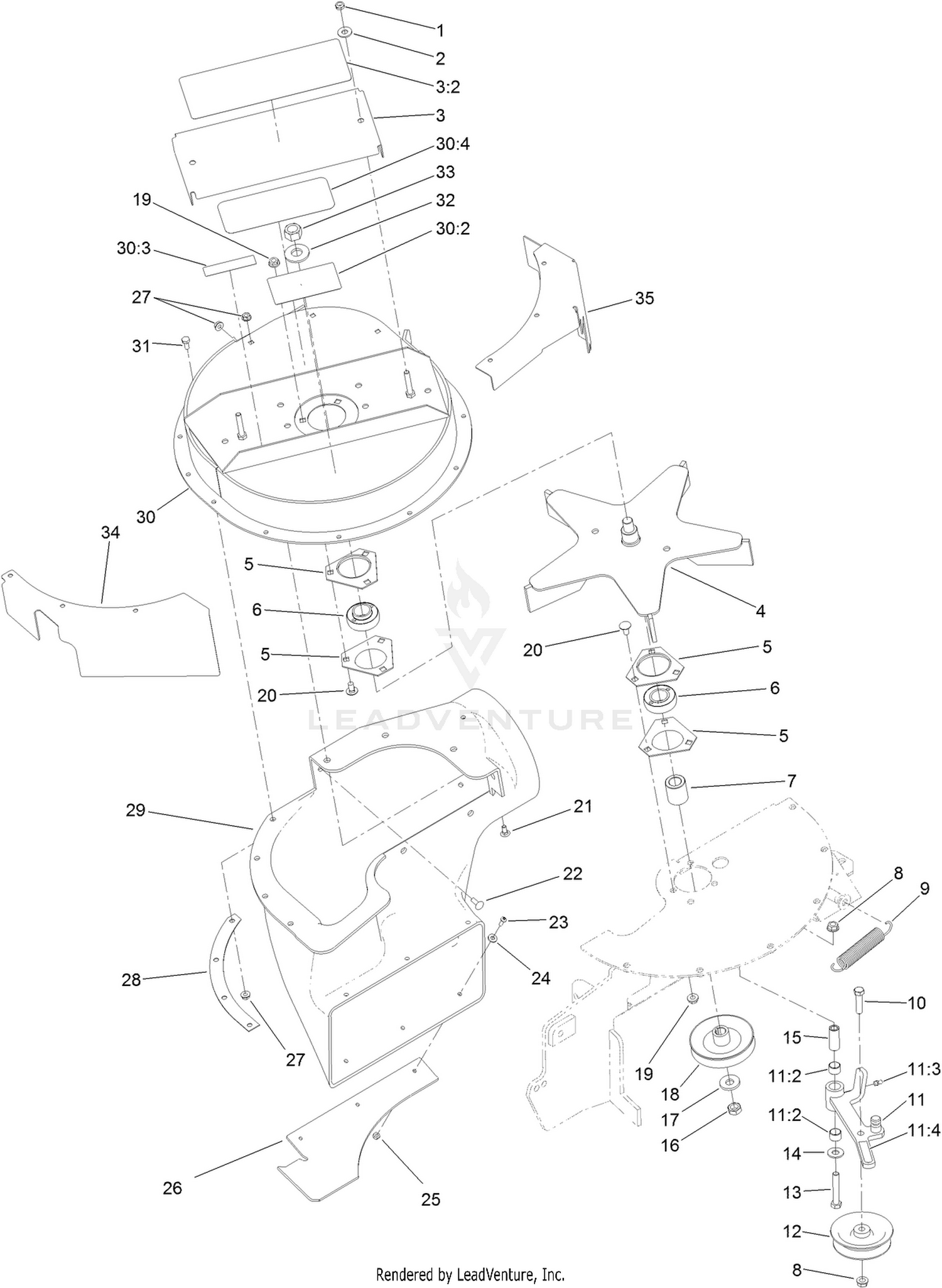 Chute, Impeller and Upper-Housing Assembly