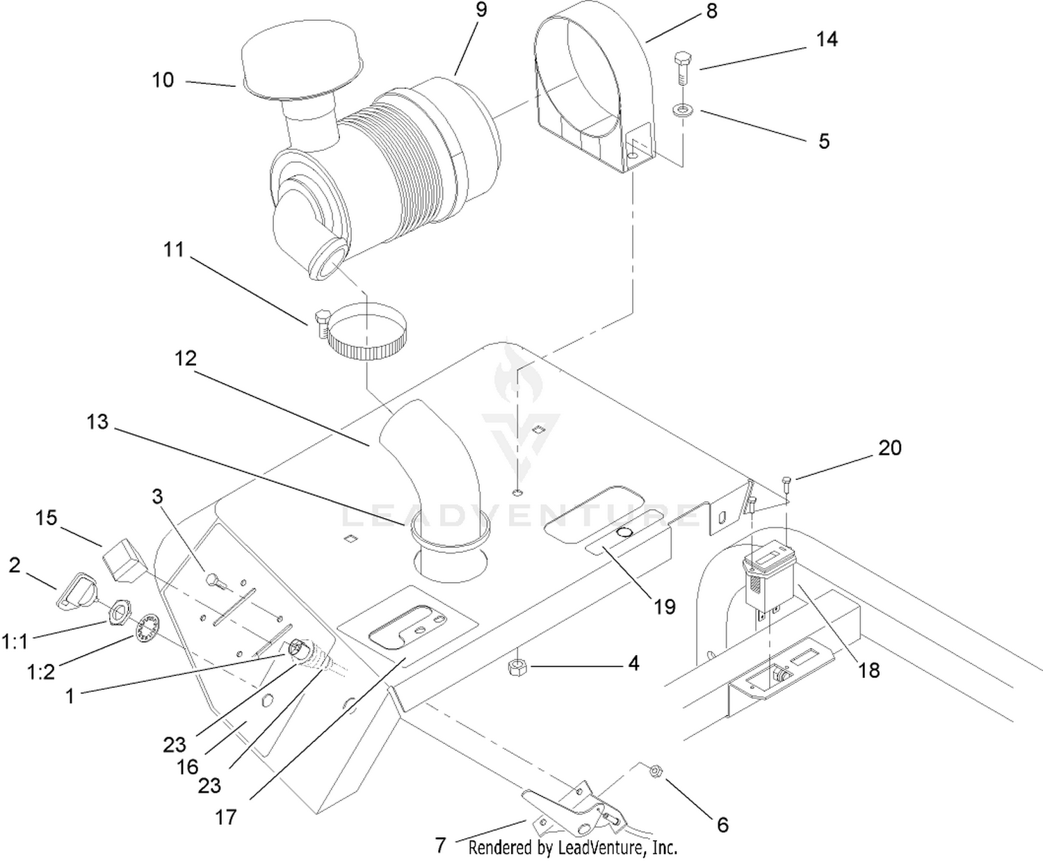 Air Cleaner and Control Panel Assembly