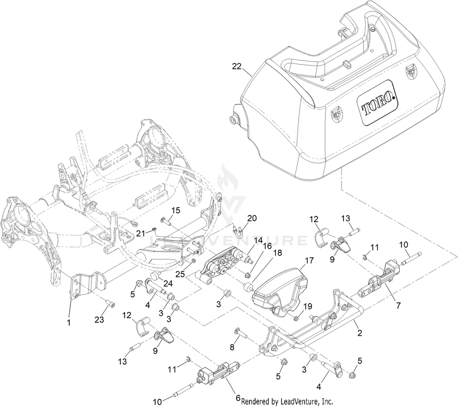 Flex Frame and Grass Basket Assembly