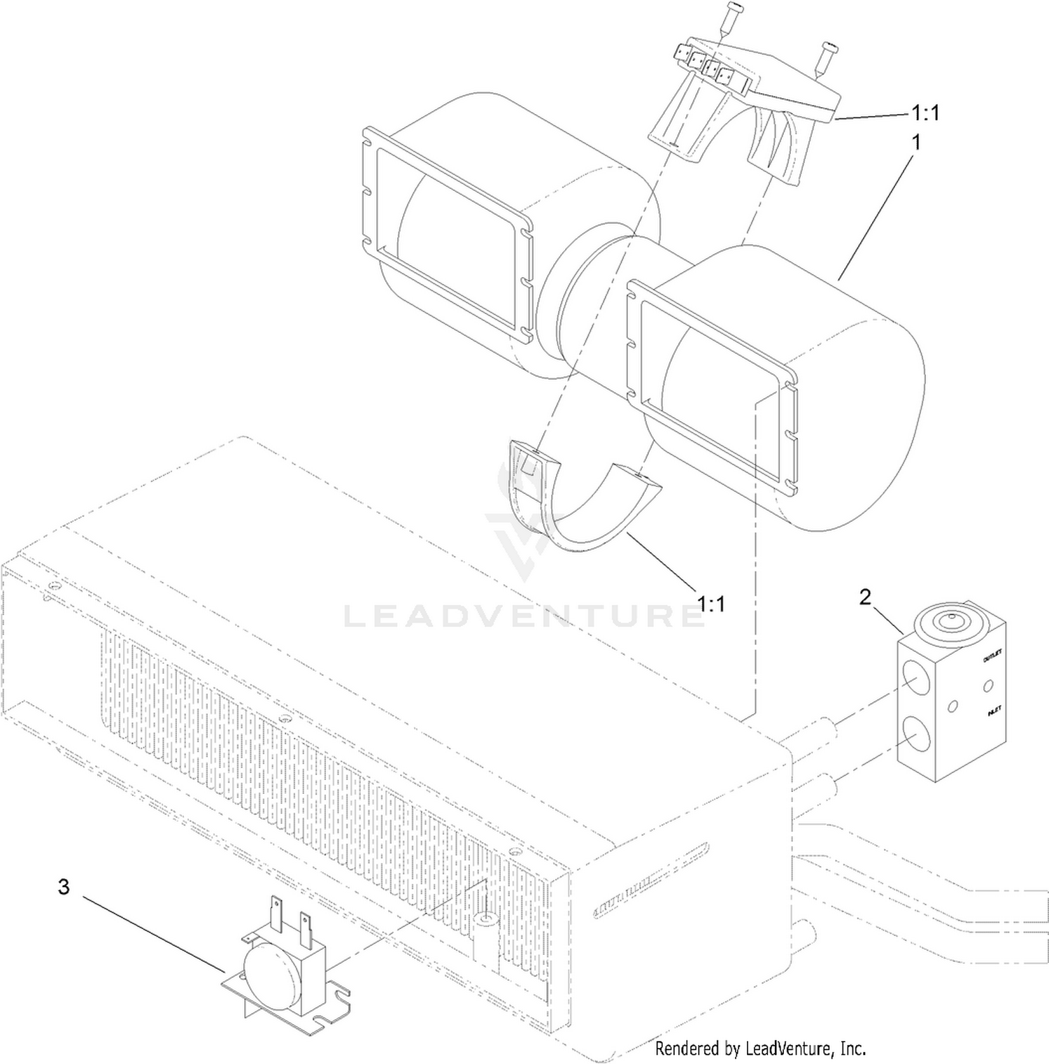 Cab A/C Heater and Evaporator No. 121-3860