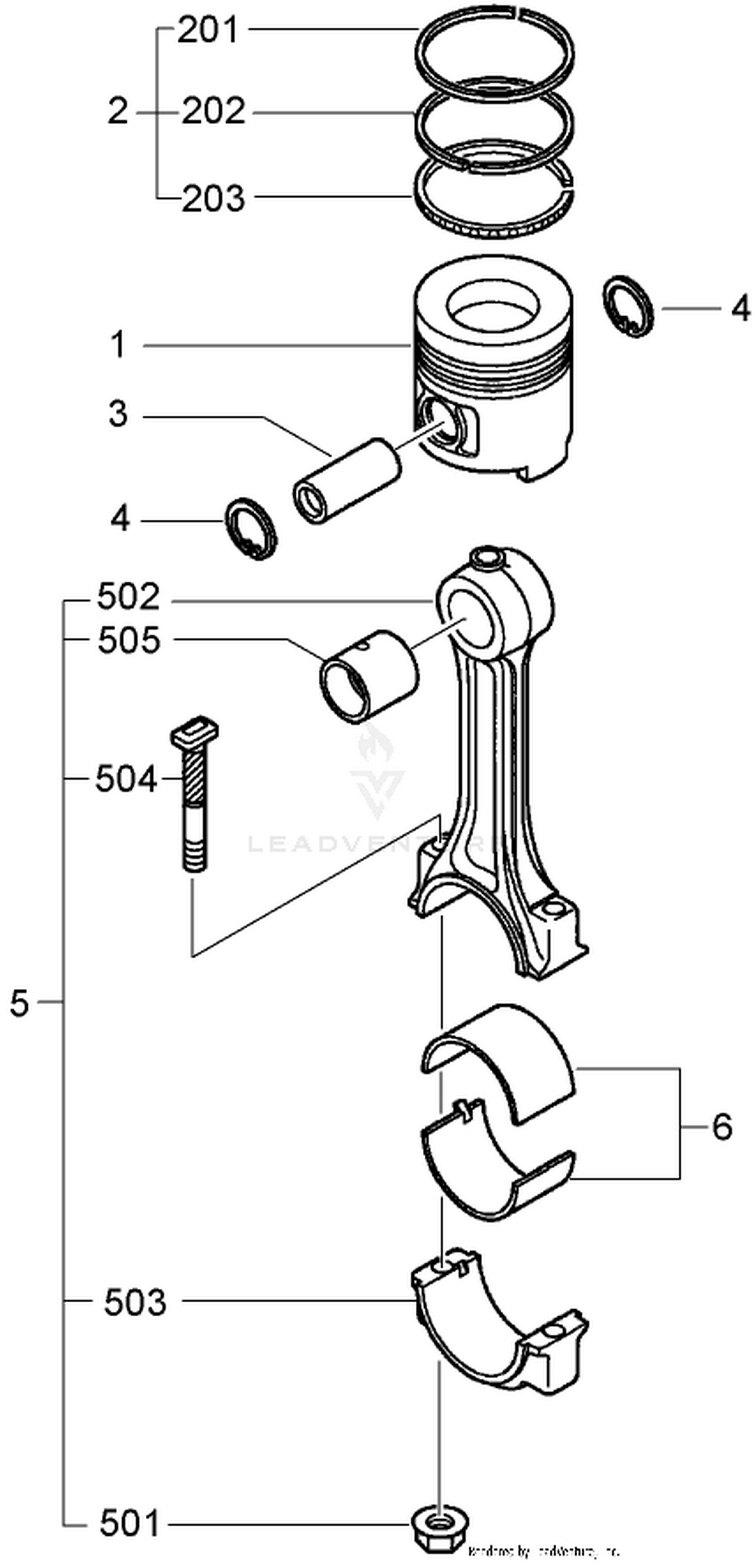 Piston and Connection Rod Assembly