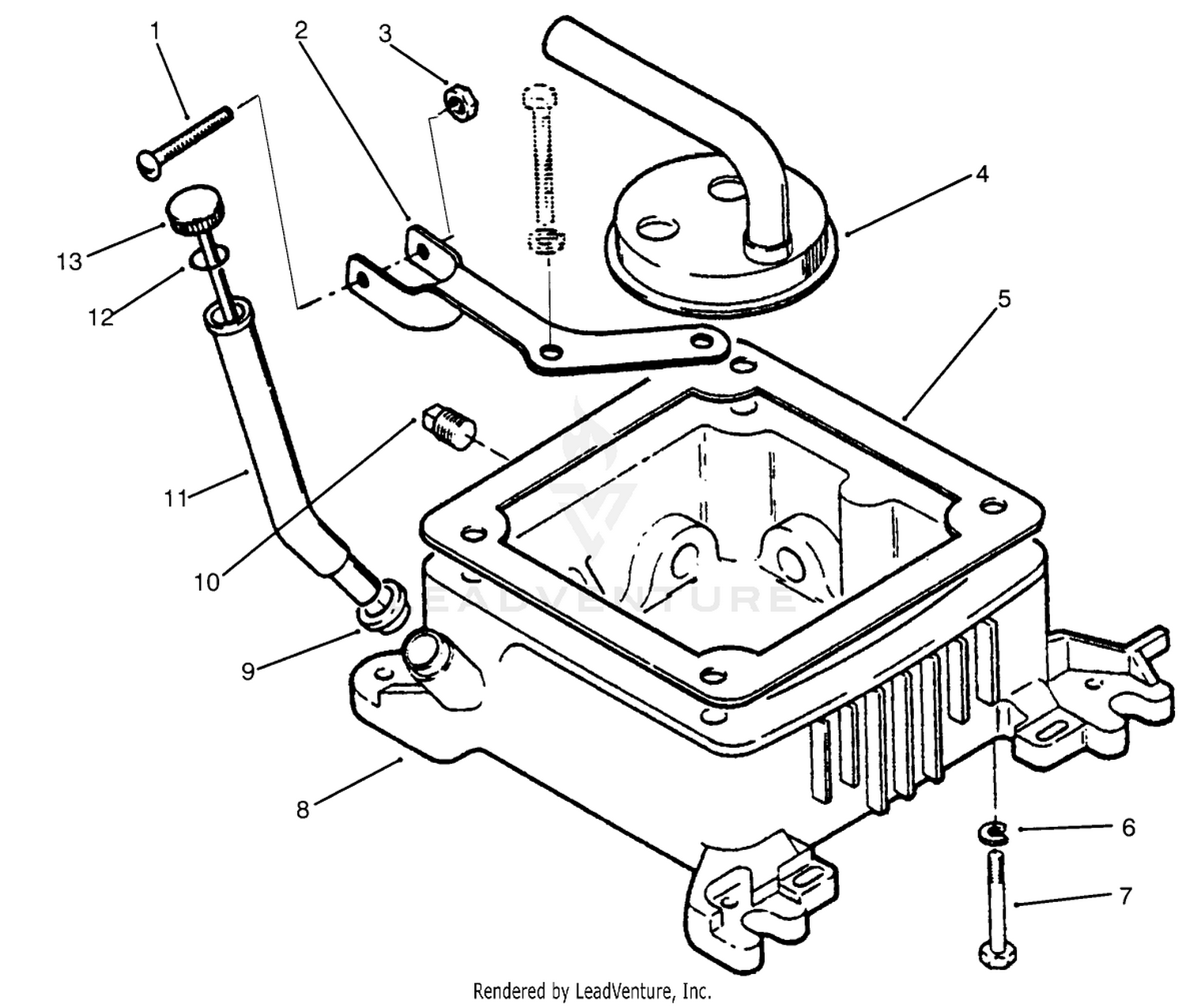 Oil Fill Tube, Bracket  Base