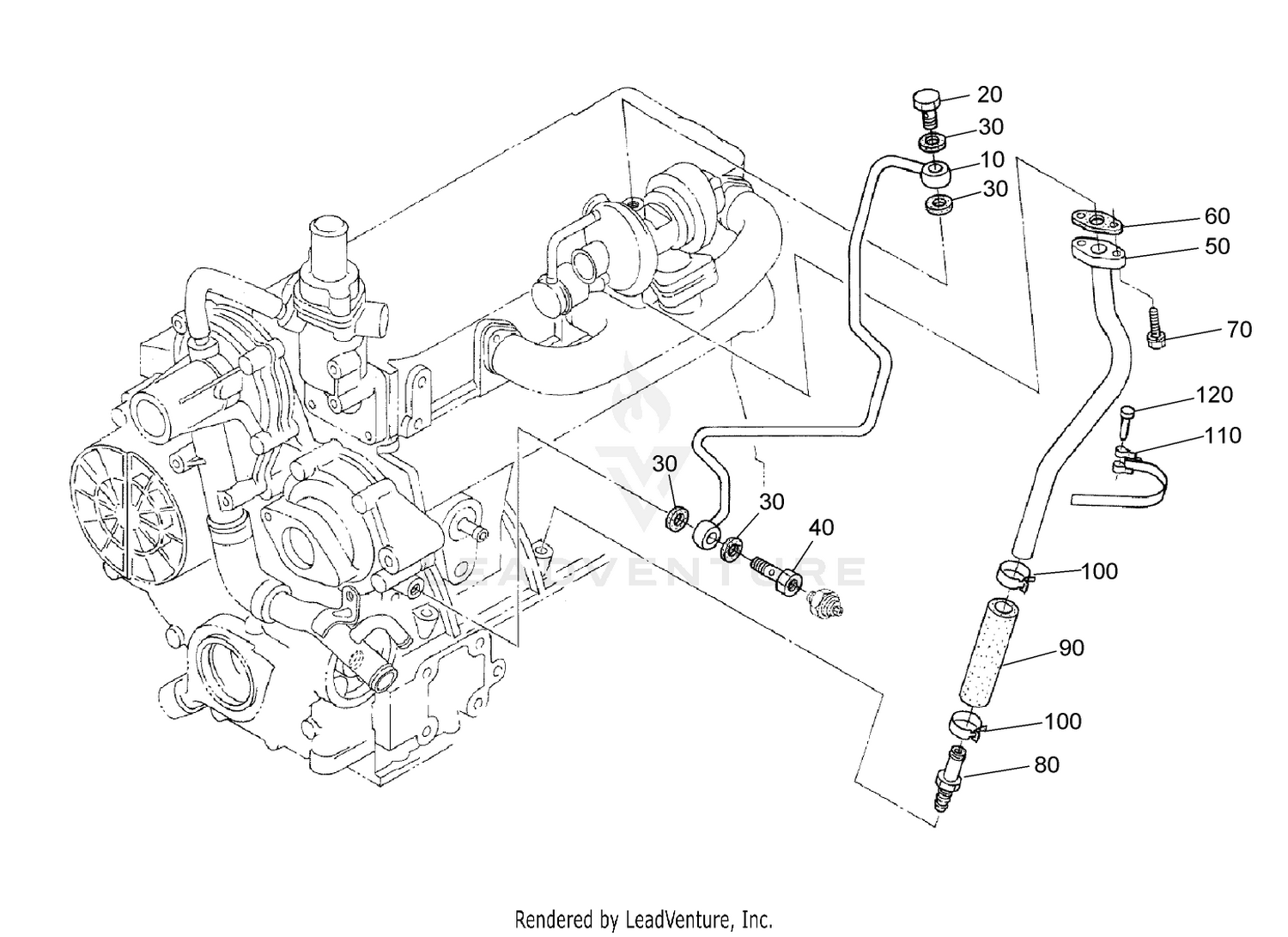 Oil Pipe (Turbo Charger) Assembly