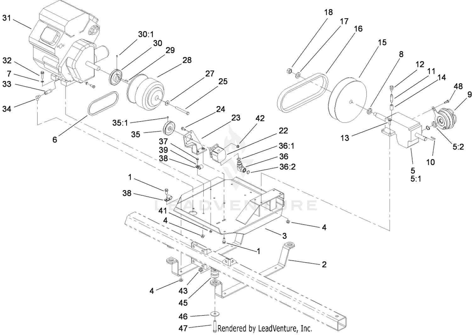 Engine and Gearbox Assembly