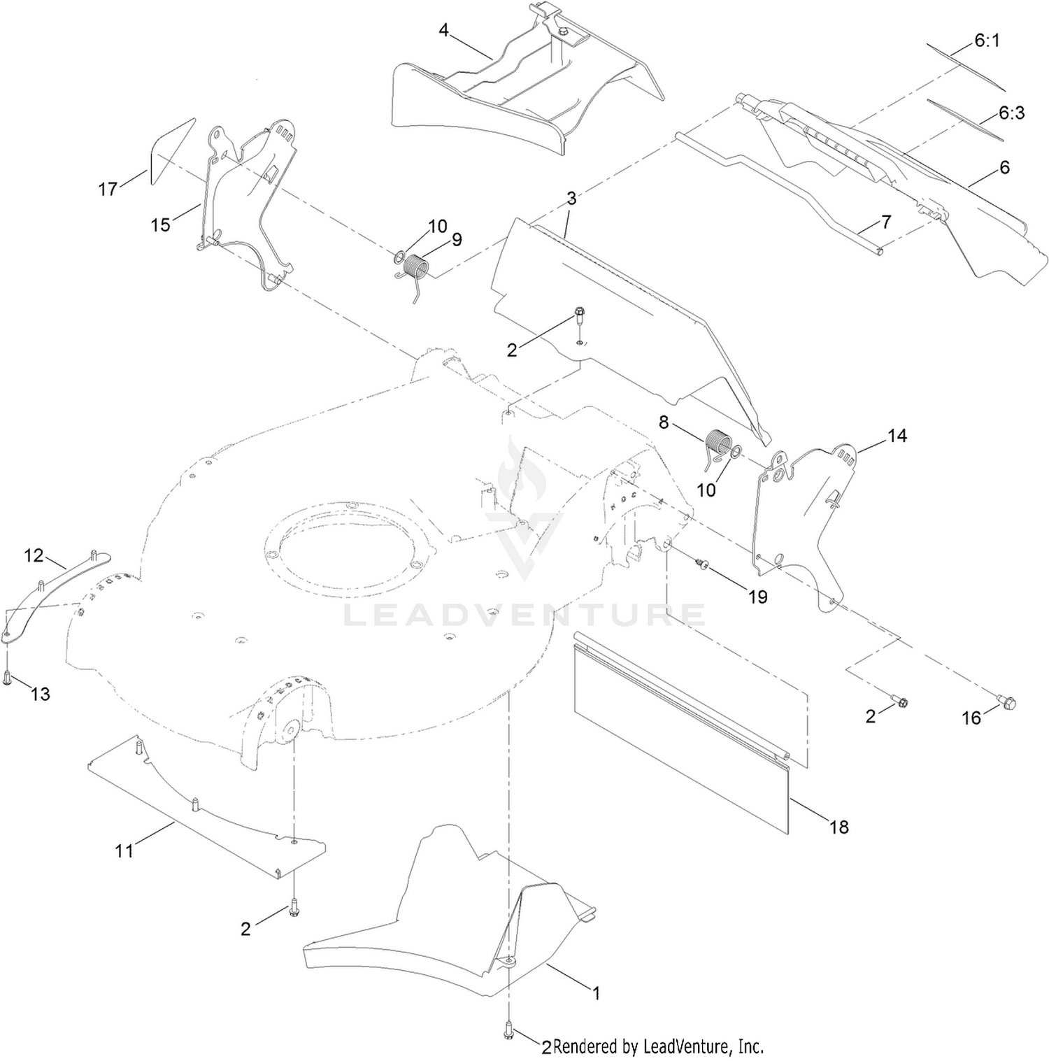 Chute and Rear Door Assembly